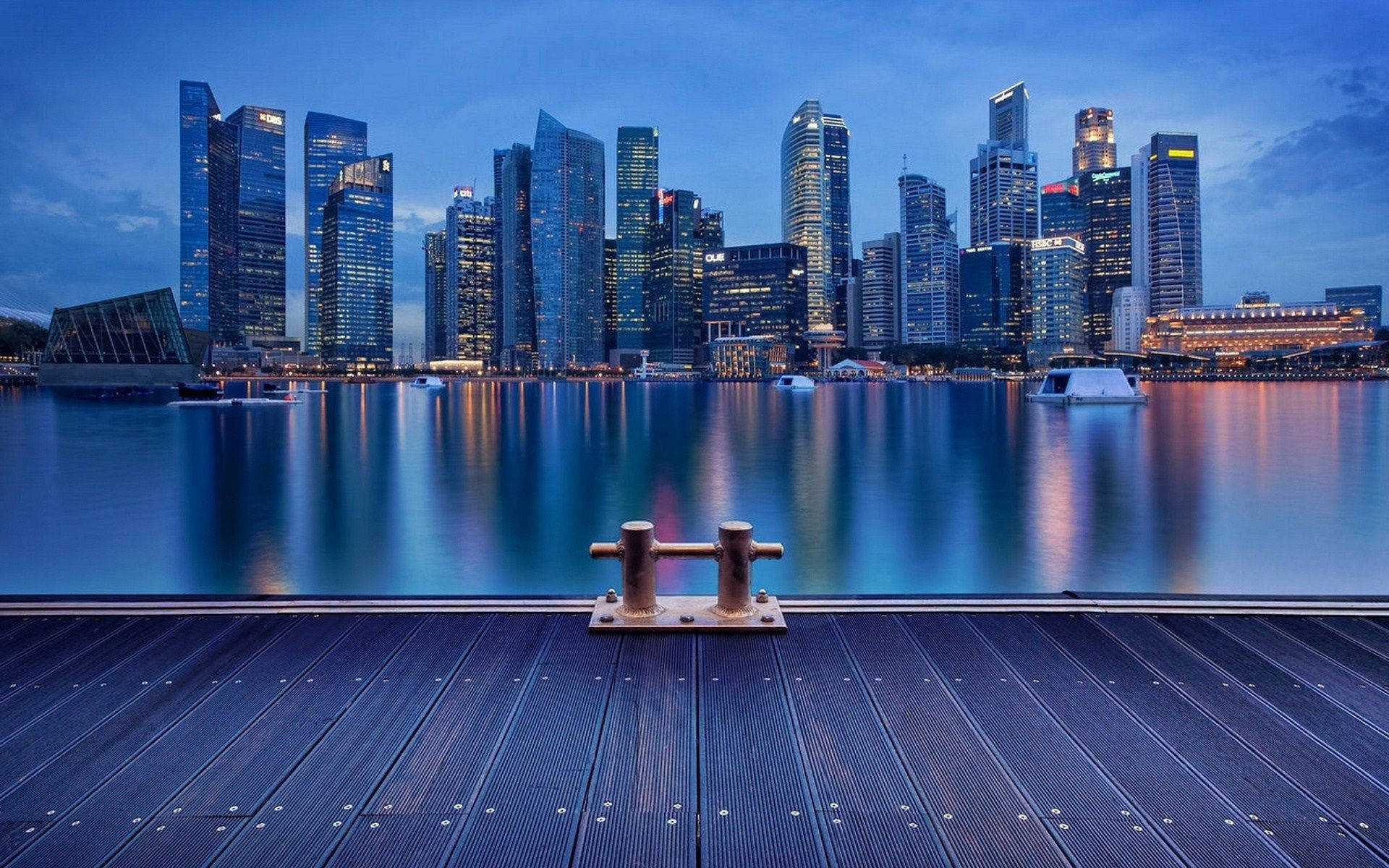1920x1200 Download Singapore Skyline And River City Background Wallpaper