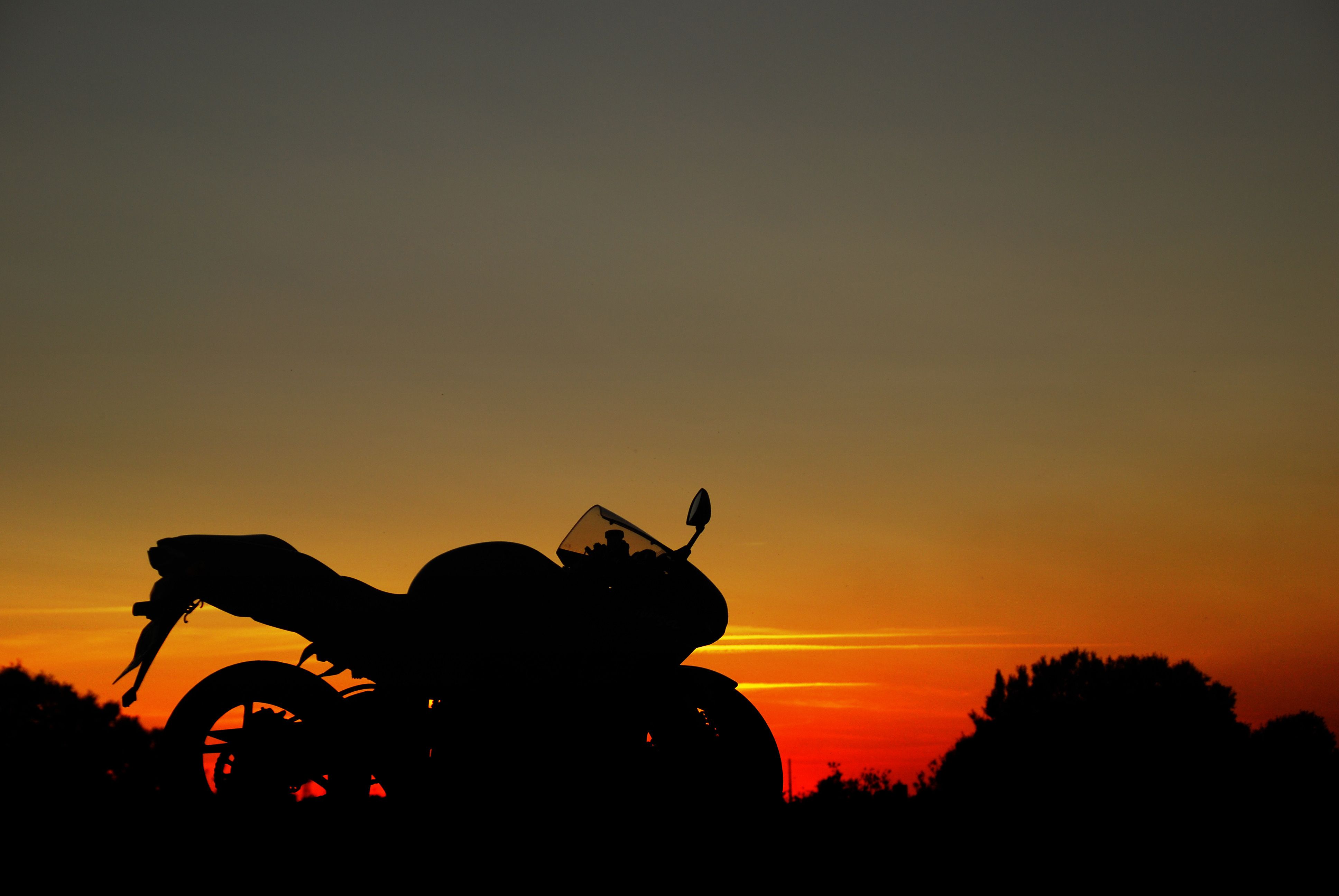 3872x2592 Wallpaper Silhouette of Motorcycle During Sunset, Background Free Image