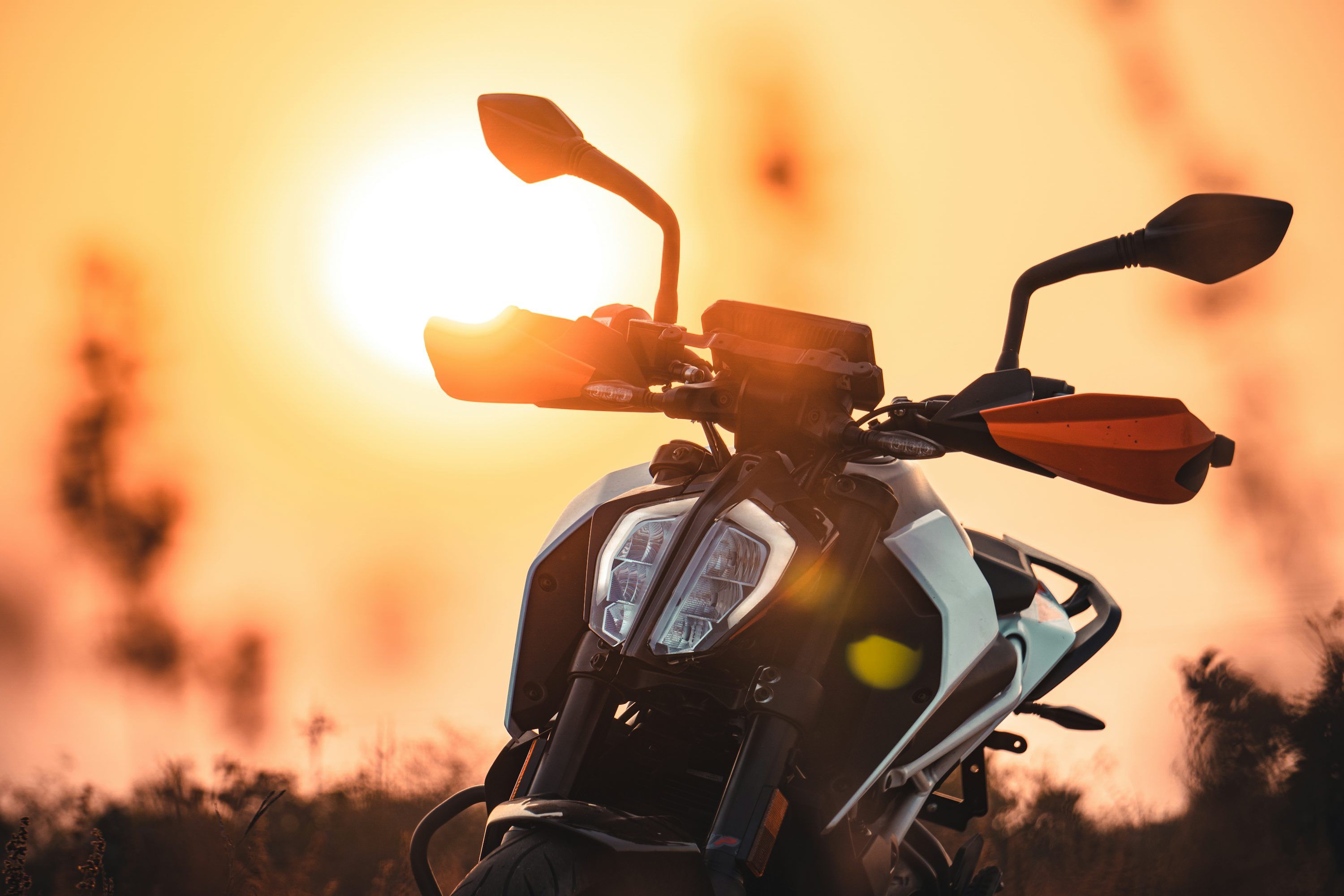 3000x2000 Black and yellow motorcycle during sunset photo