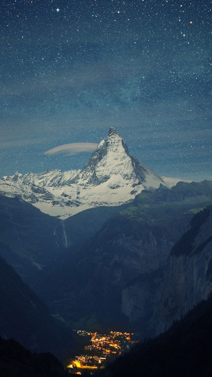736x1308 Zermatt Matterhorn Switzerland Night 4K Ultra HD Mobile Wallpaper for iPhone & Android