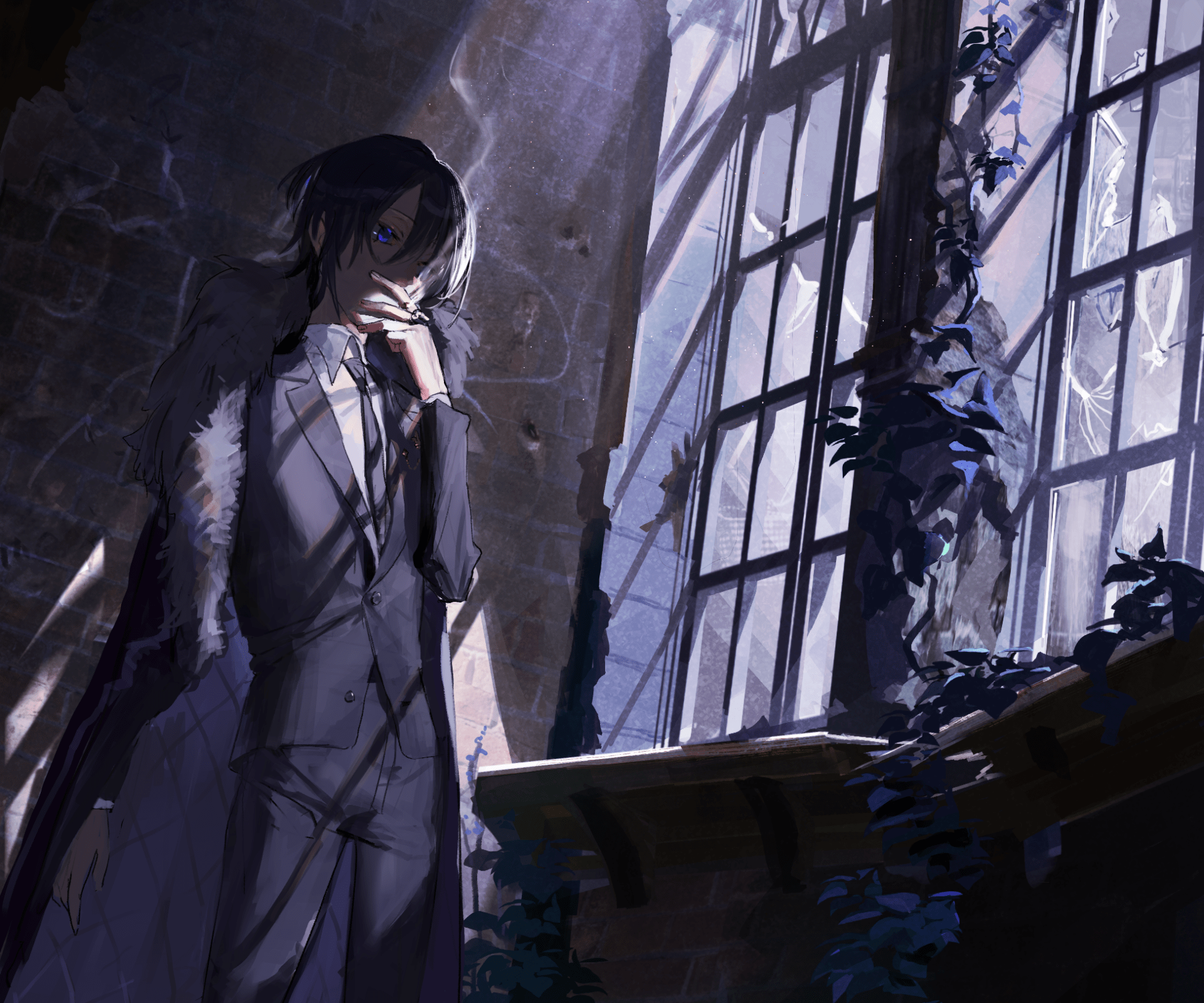 1920x1600 Smoky Twilight: Suited Anime Boy