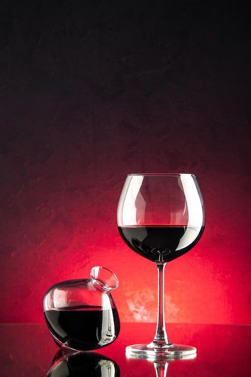 493x740 Red background wine glasses Image