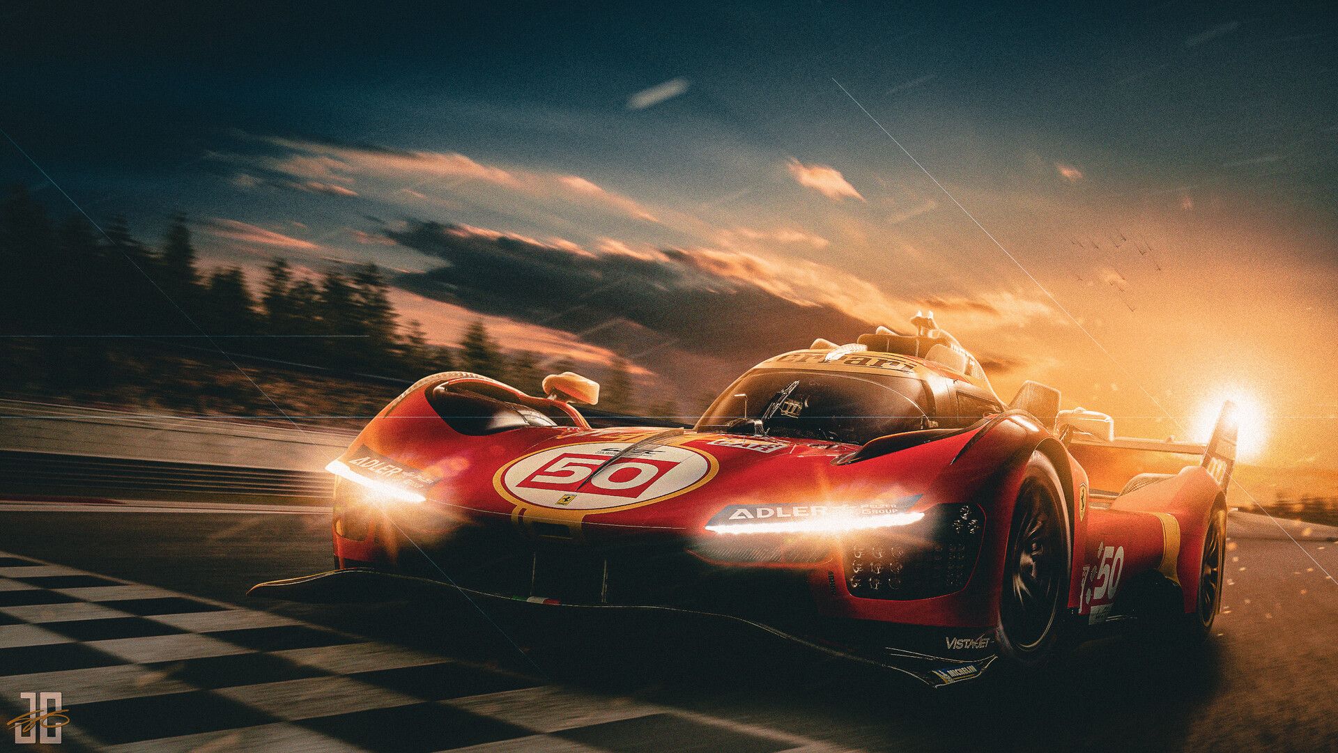 1920x1081 Ferrari 499P Hypercar photo manipulation