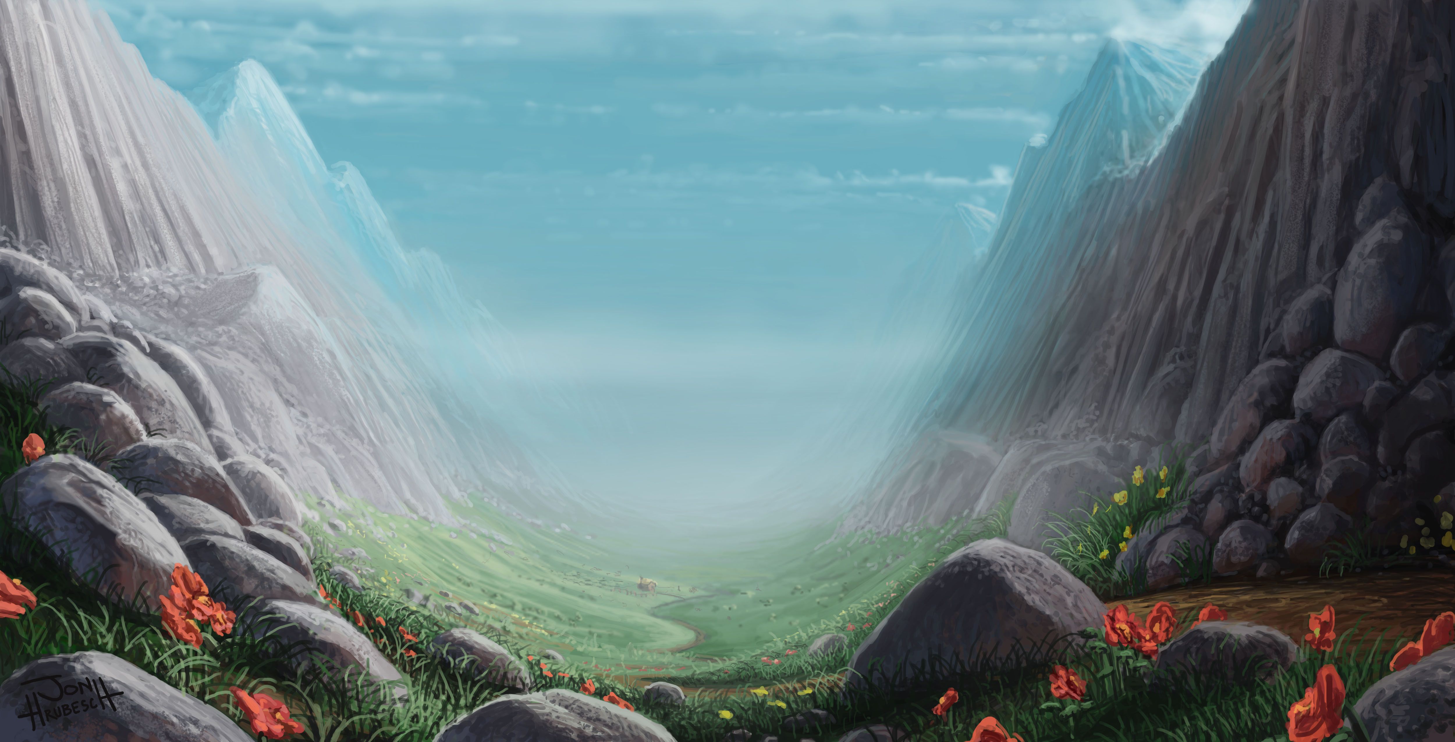 5000x2550 4k Valley Wallpaper