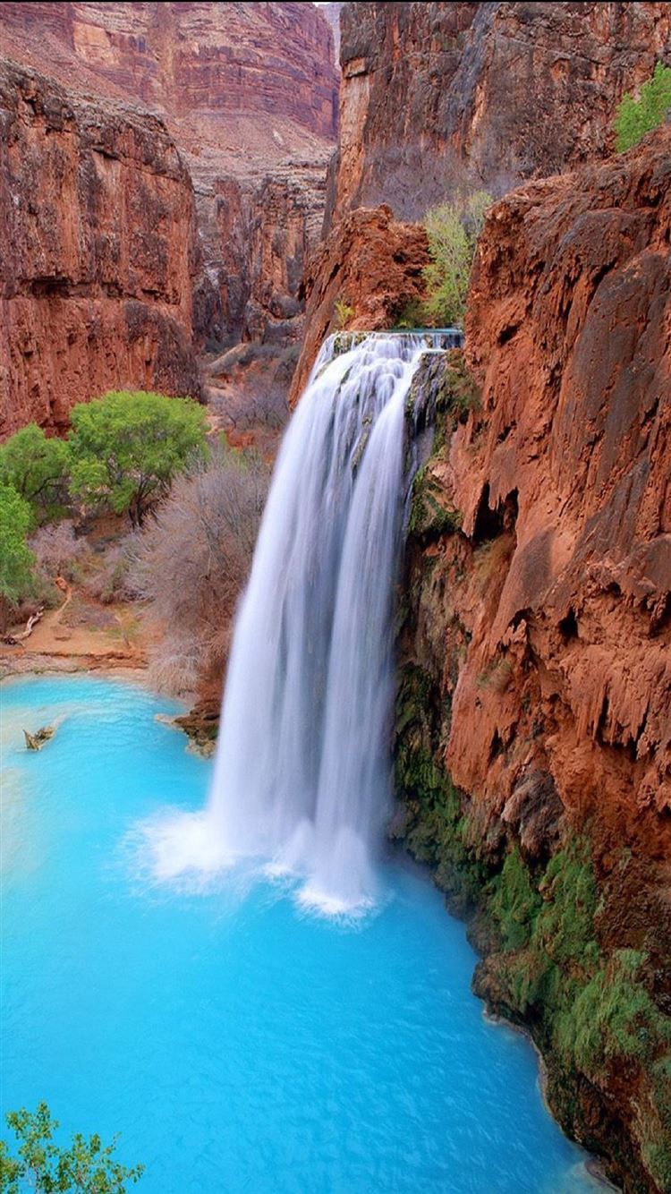 750x1334 Nature Fantasy Waterfall From Valley iPhone 8 Wallpaper Free Download