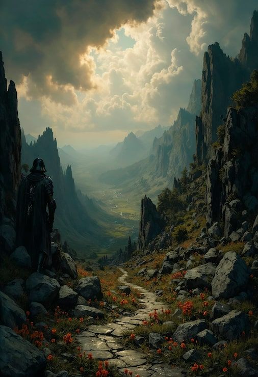 506x740 Fantasy Valley Wall Wallpaper Photo Free High Quality Picture
