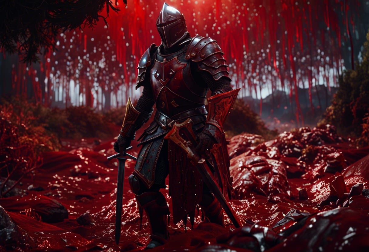 1216x832 Evolution, Blood Covered Knight Covered Knight On Bl