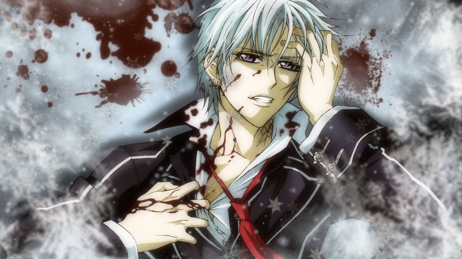 1920x1080 Wallpaper blood, anime, vampire knight, vampire knight, kiryu zero, snow. for mobile and desktop, section сэйнэн, resolution 1920x1080