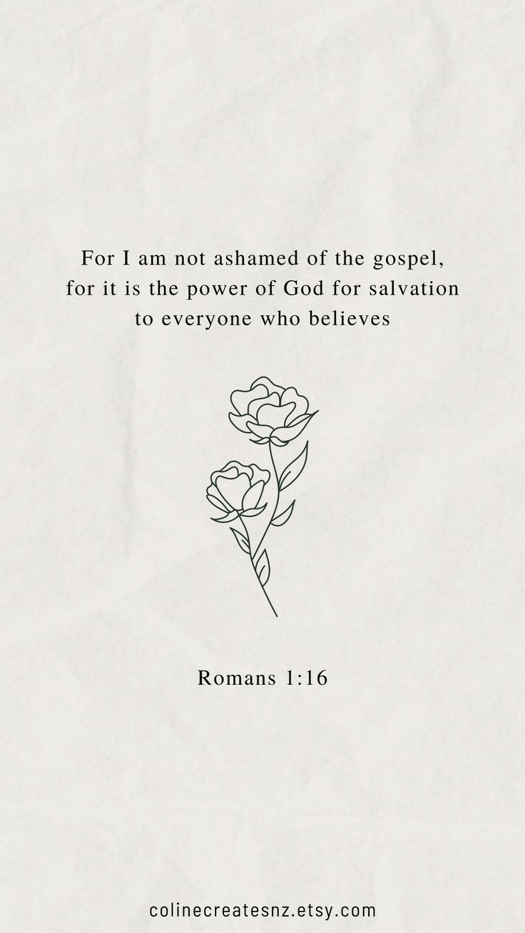 736x1308 Romans 1:16 not ashamed of the gospel bible verse. Aesthetic Christian Line Art Wallpaper