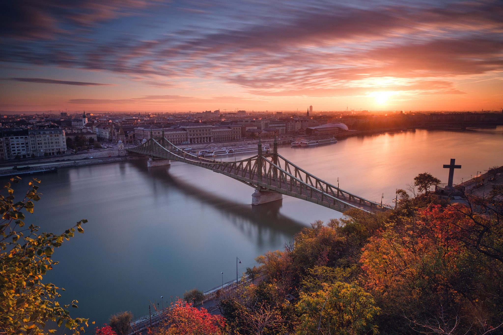 2048x1365 Wallpaper sunset, Hungary, Budapest for mobile and desktop, section город, resolution 2048x1365