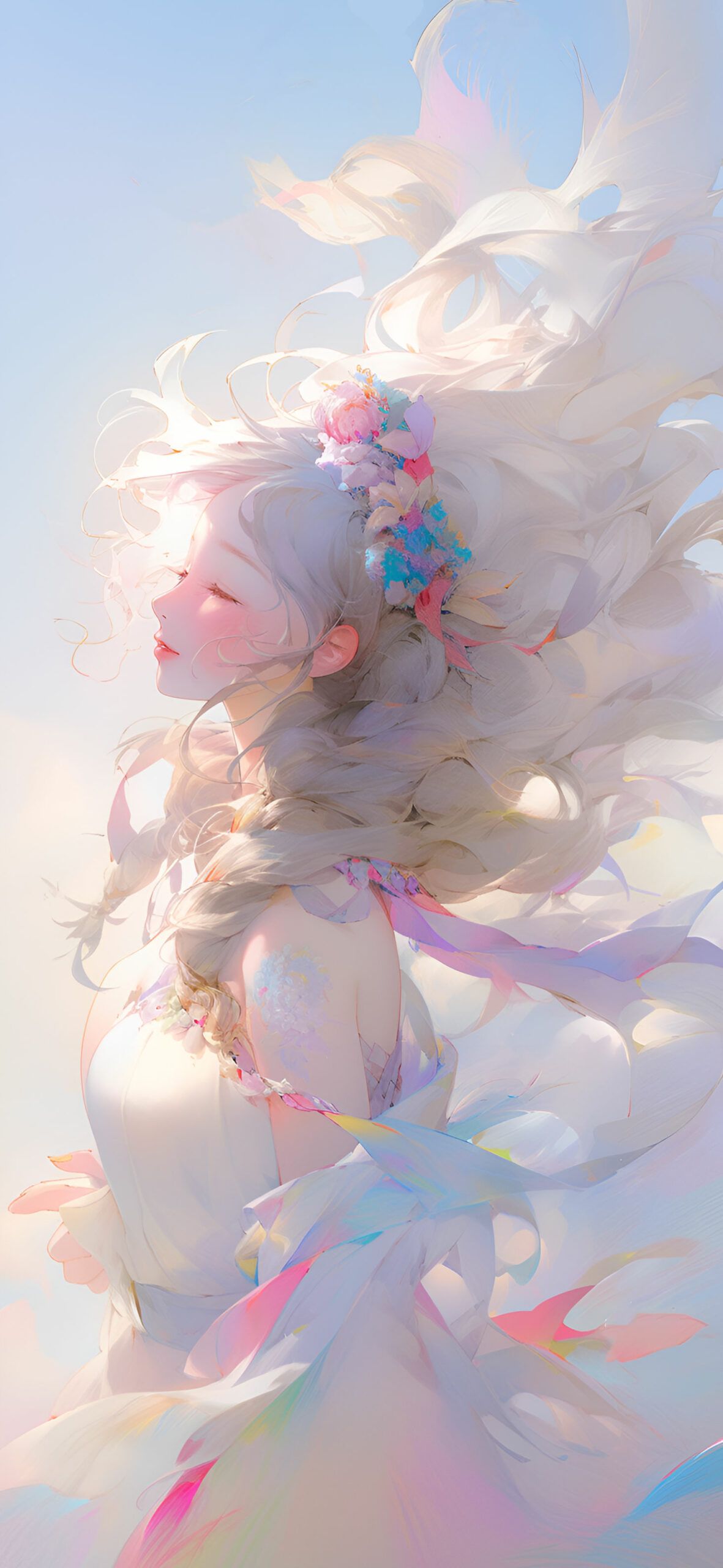 1181x2560 Dreamy Blonde Girl Gentle Wallpaper Aesthetic Wallpaper