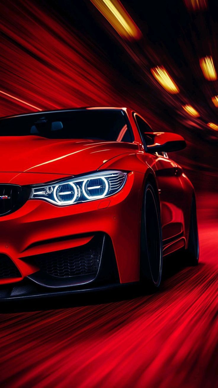 736x1308 BMW M4 HEADLIGHT IN RED COLOR
