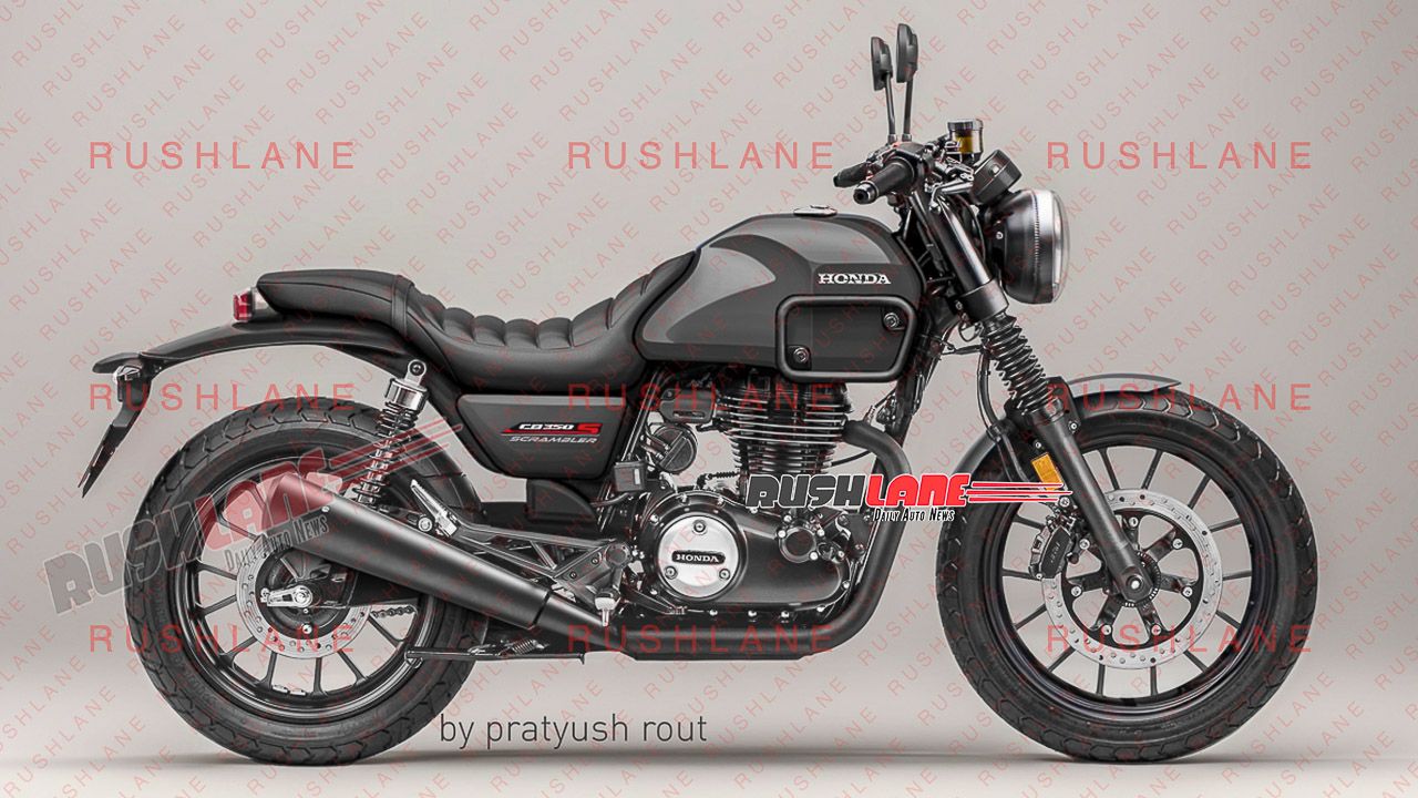 1280x720 Honda 350 Scrambler Render Based On Leaked Sketch Hunter 450 Rival