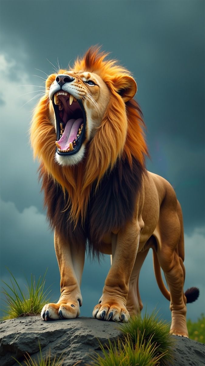 675x1200 The Roar of the Wild: The Call of Lion Power.. The Roar of the Wild: The Call of Lion Power