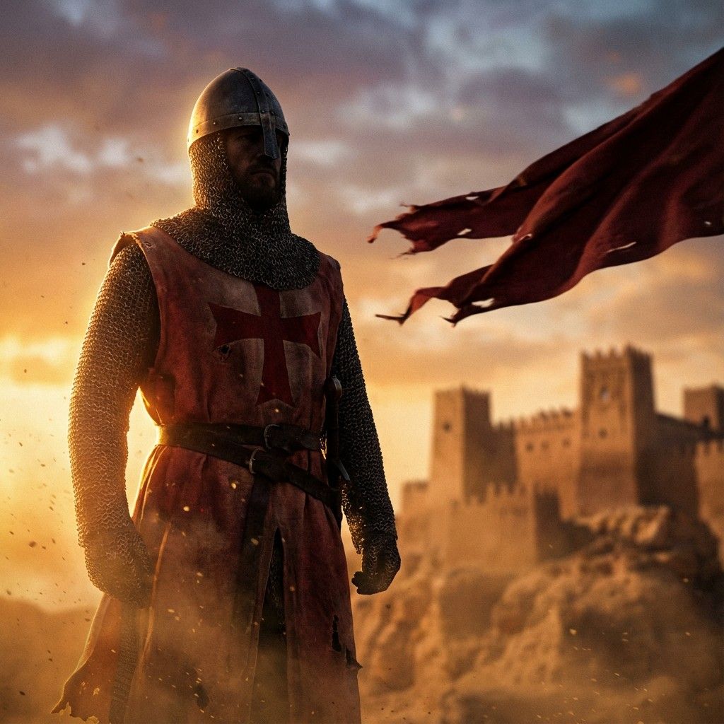 1024x1024 Free Desert Warrior Sunset Image, Crusader, Warrior