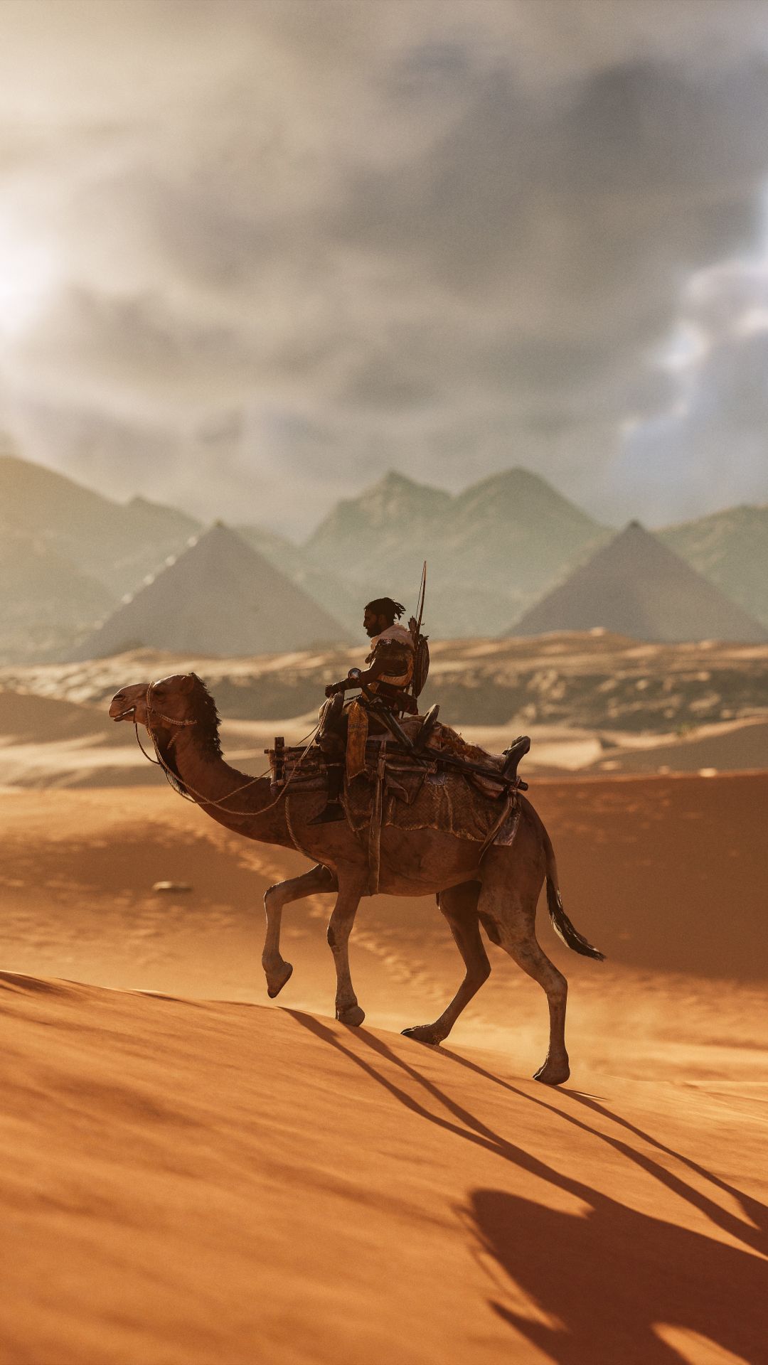 1080x1920 Phone wallpaper: Assassin's Creed Origins, Warrior, Video Game, Camel, Desert, Sand, Assassin's Creed 1146311