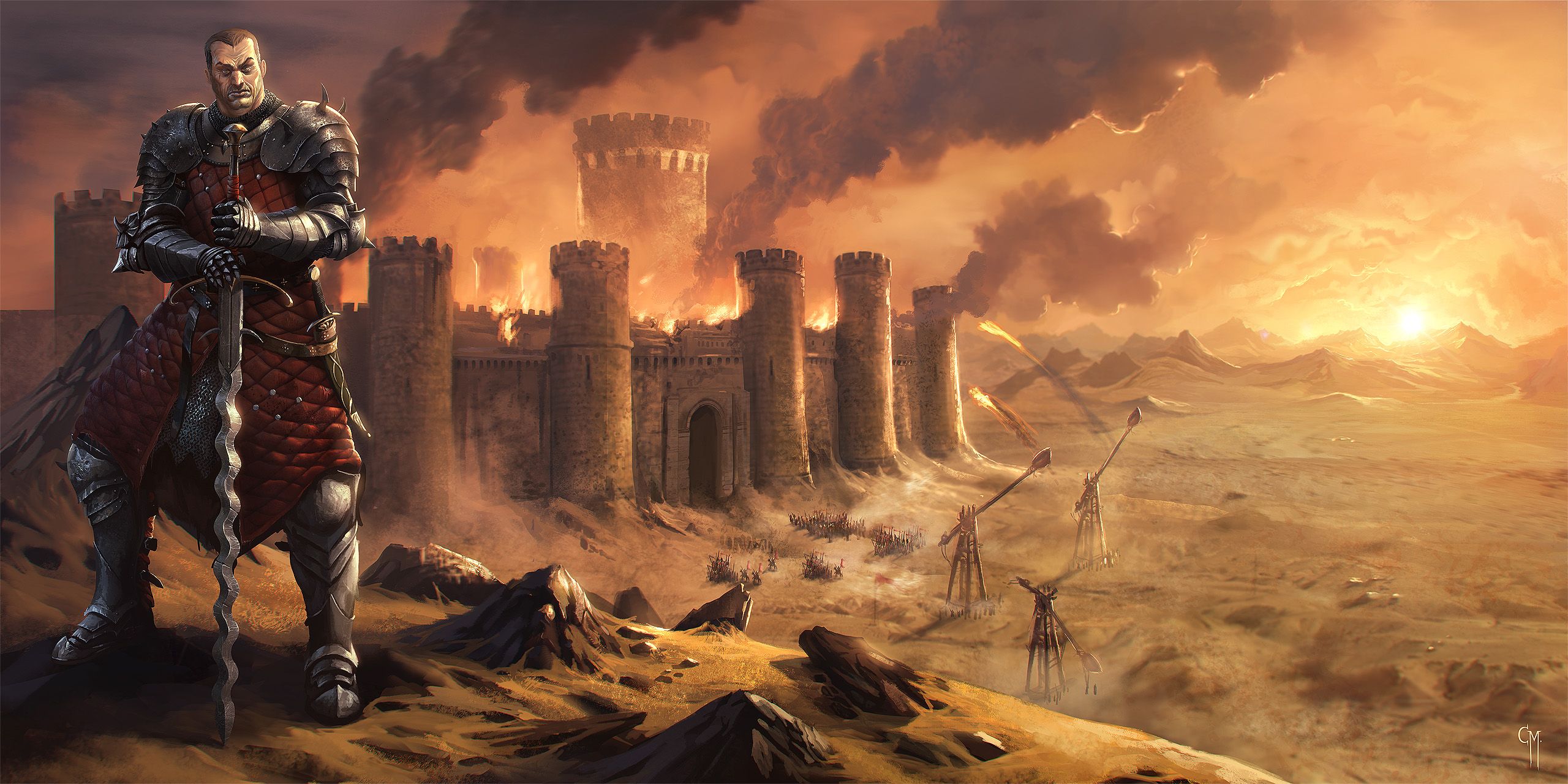2560x1280 Desert War Wallpaper