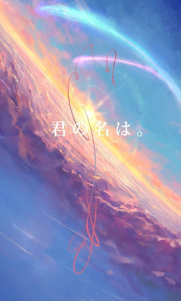 715x1186 Your Name iPhone Logo Ribbon Sky Wallpaper