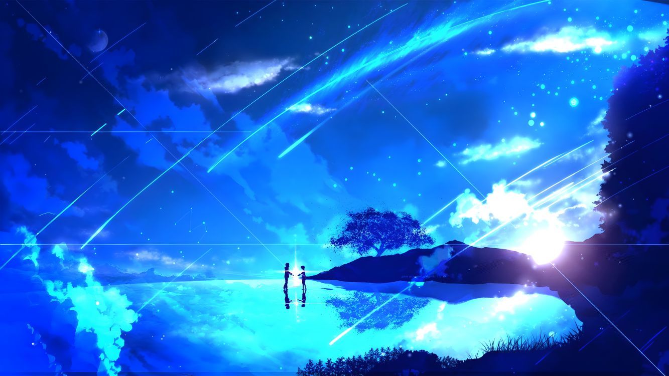 1333x750 Wallpaper Your Name, Mitsuha Miyamizu, Taki Tachibana, Poster, Anime Art, Background Free Image