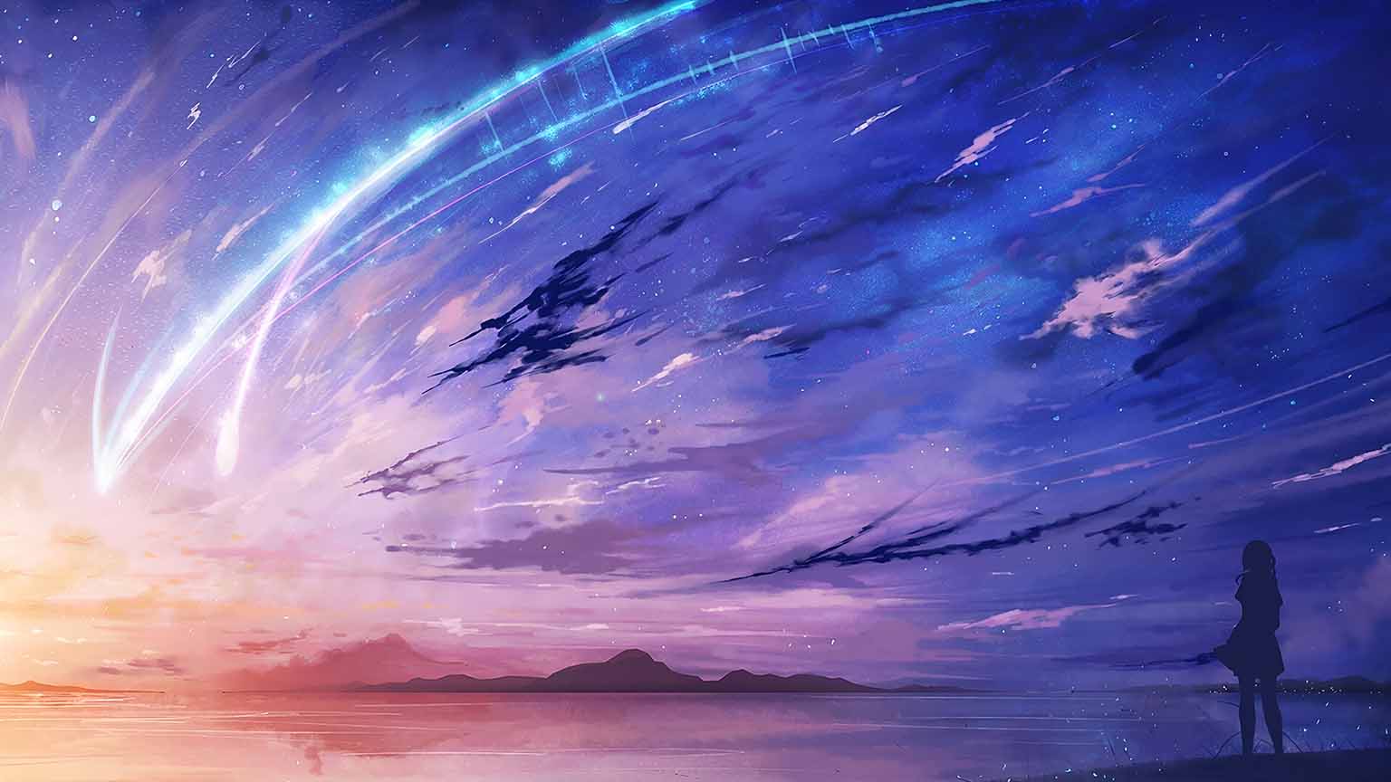 1536x864 Your Name Comet Taki and Mitsuha Sky 4K Desktop Wallpaper