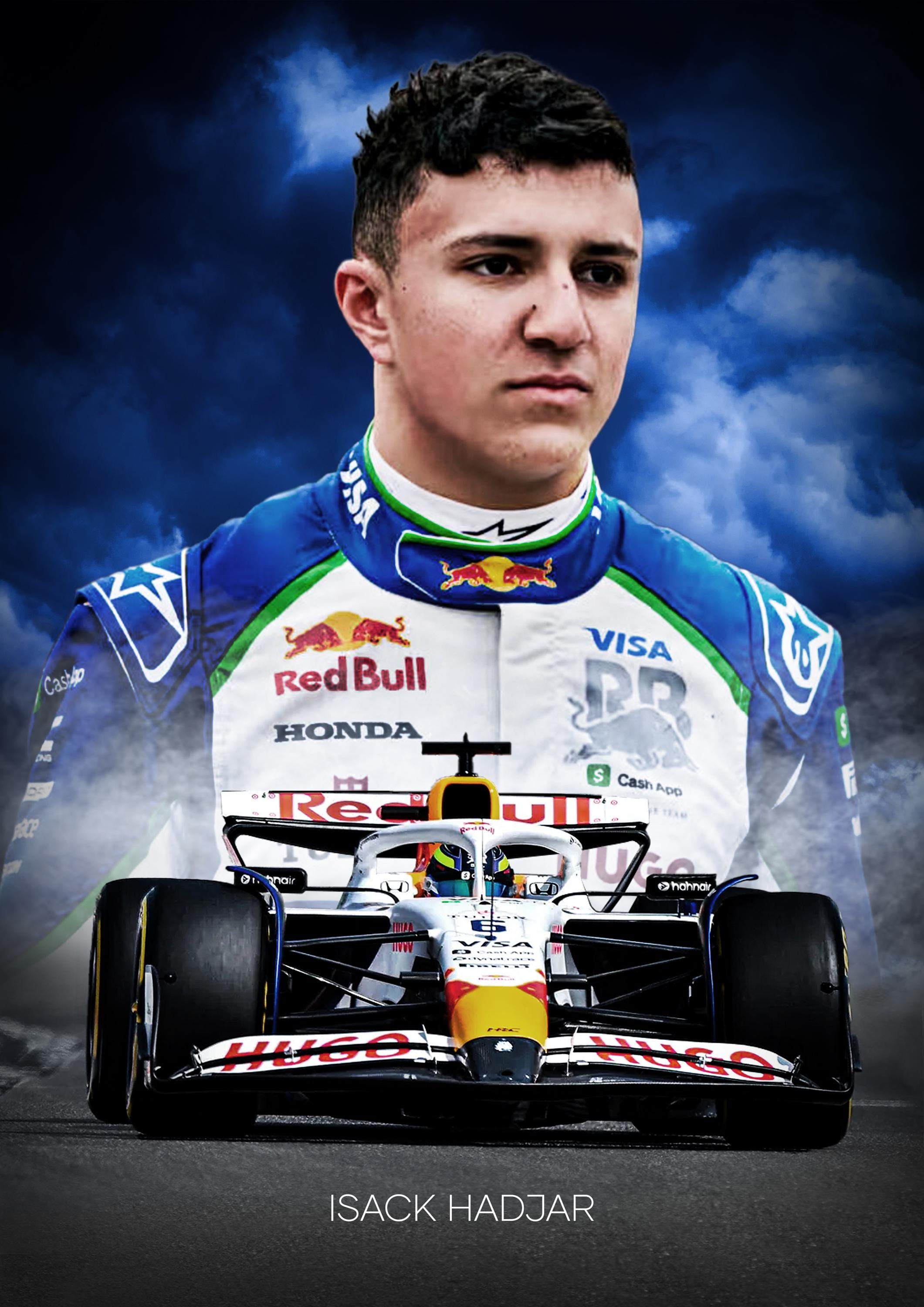 2121x3000 Isack Hadjar F1 2025 or A3 Poster