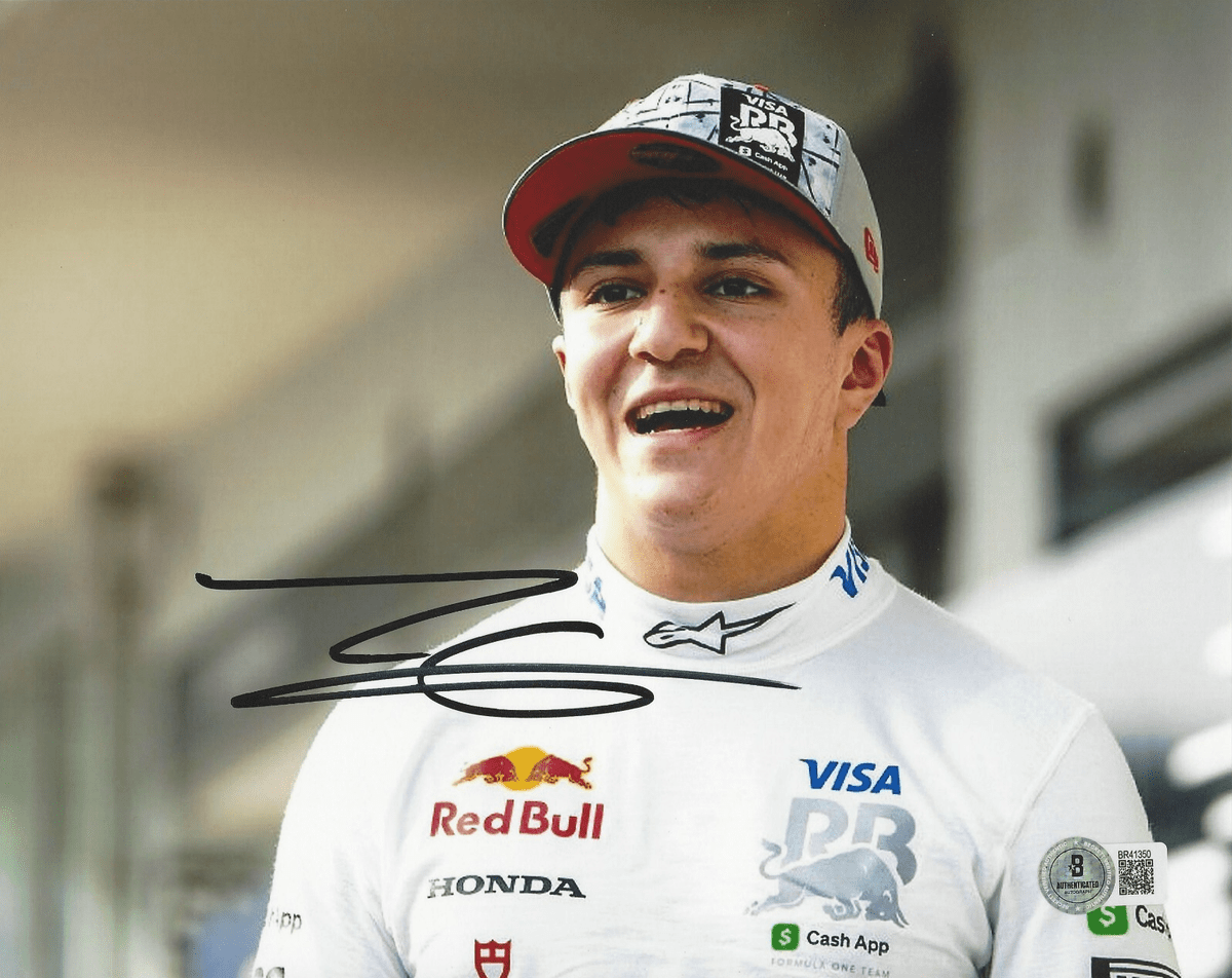 1200x952 ISACK HADJAR SIGNED RED BULL RACING RB FORMULA 1 F1 8x10 PHOTO B BECKETT BAS COA
