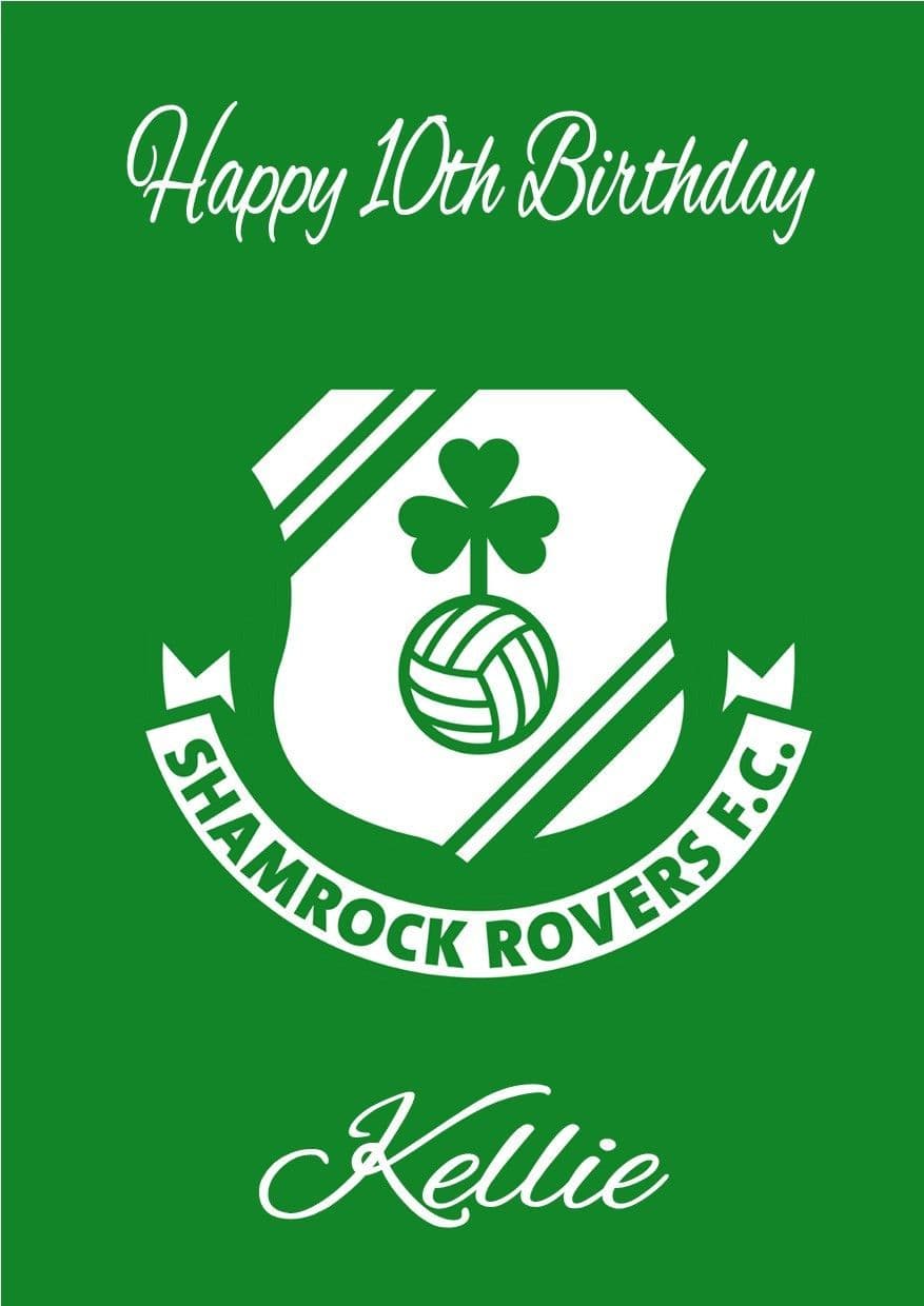 877x1240 Personalised Shamrock Rovers Birthday Card