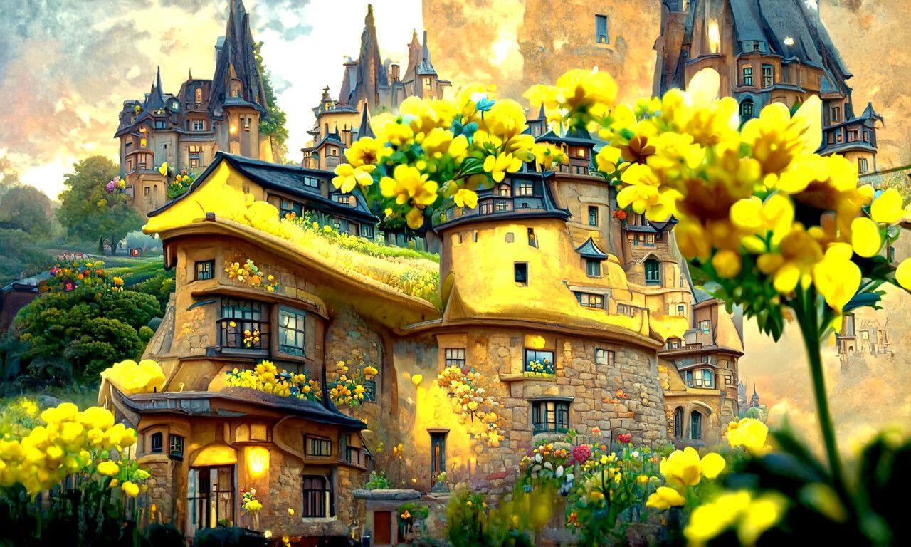 1280x768 castle surrounded