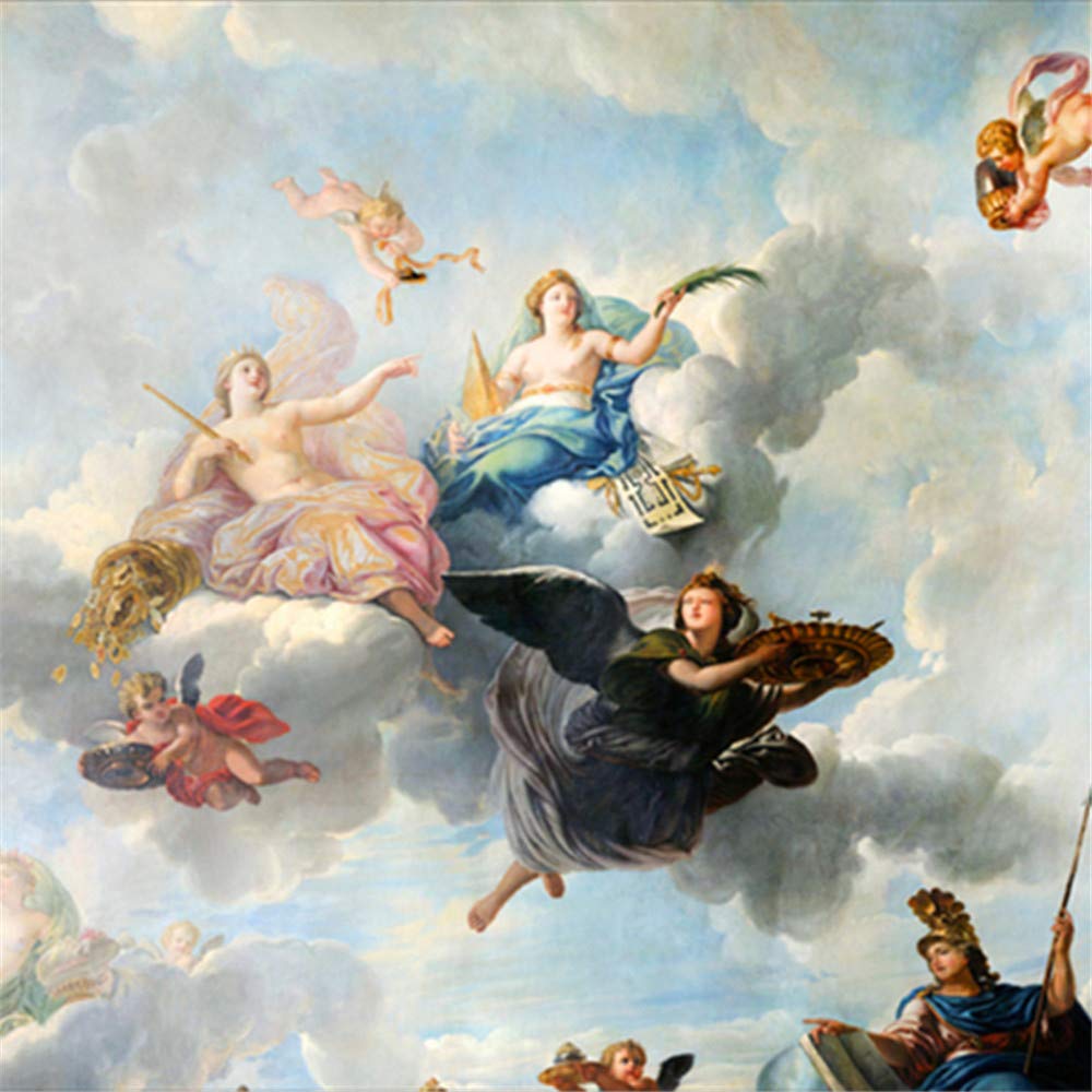1000x1000 Custom Photo 3D Mural Wallpaper Western Angel Classic Oil Painting for Ceiling Decoration Living Room Bedroom Kitchen Baby Room : Amazon.co.uk: DIY & Tools
