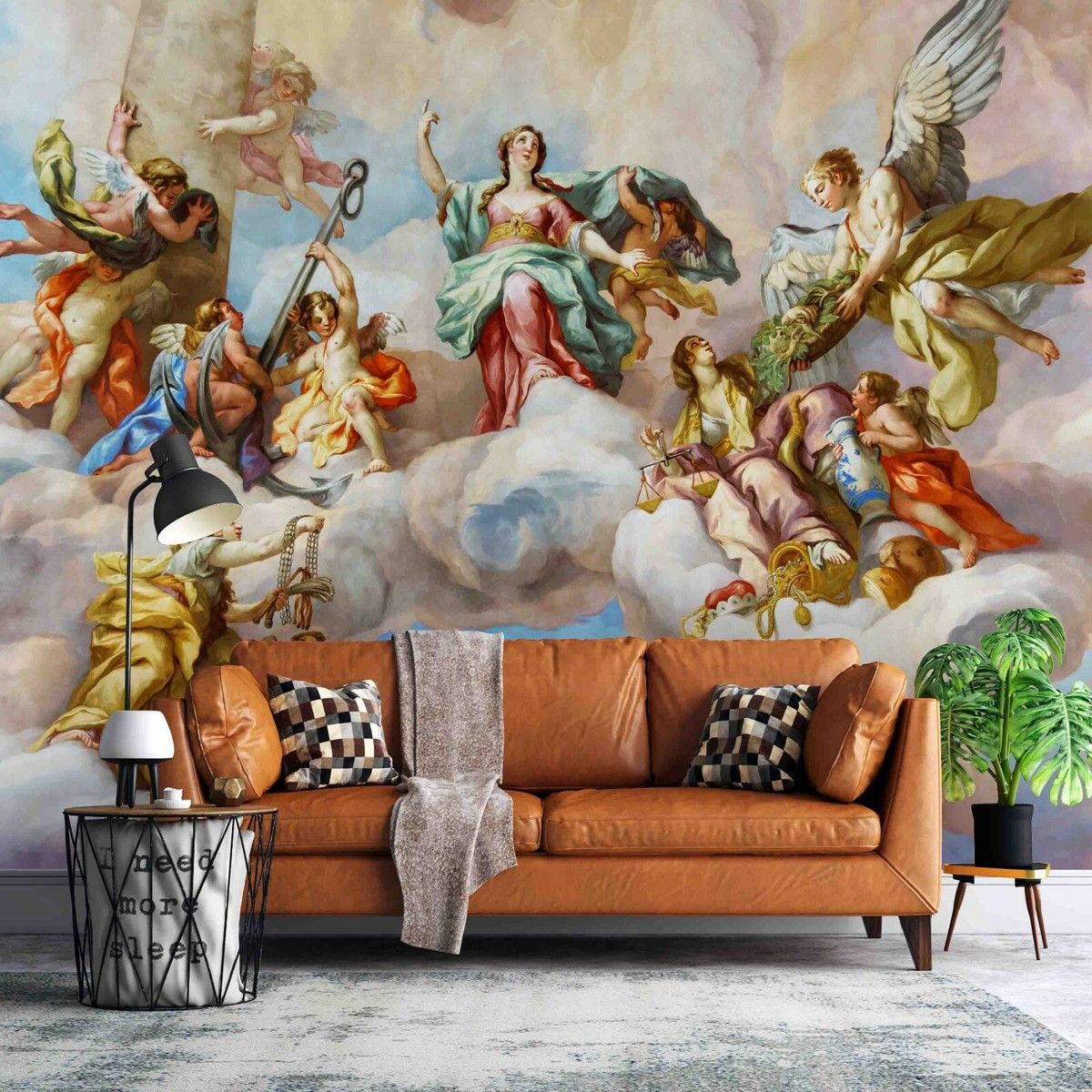 1200x1200 3D Oil Painting Myth Figure Angel Self Adhesive Removable Wallpaper Murals Wall