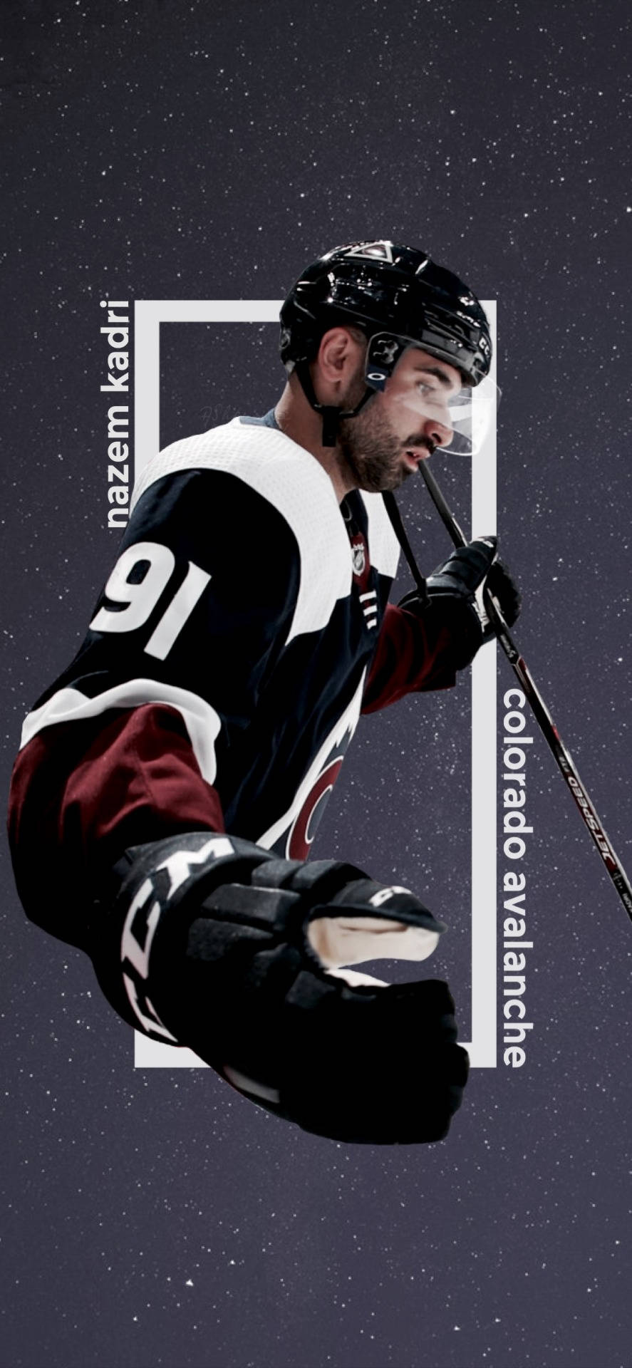 887x1920 Download Nazem Kadri Colorado Avalanche Black Wallpaper
