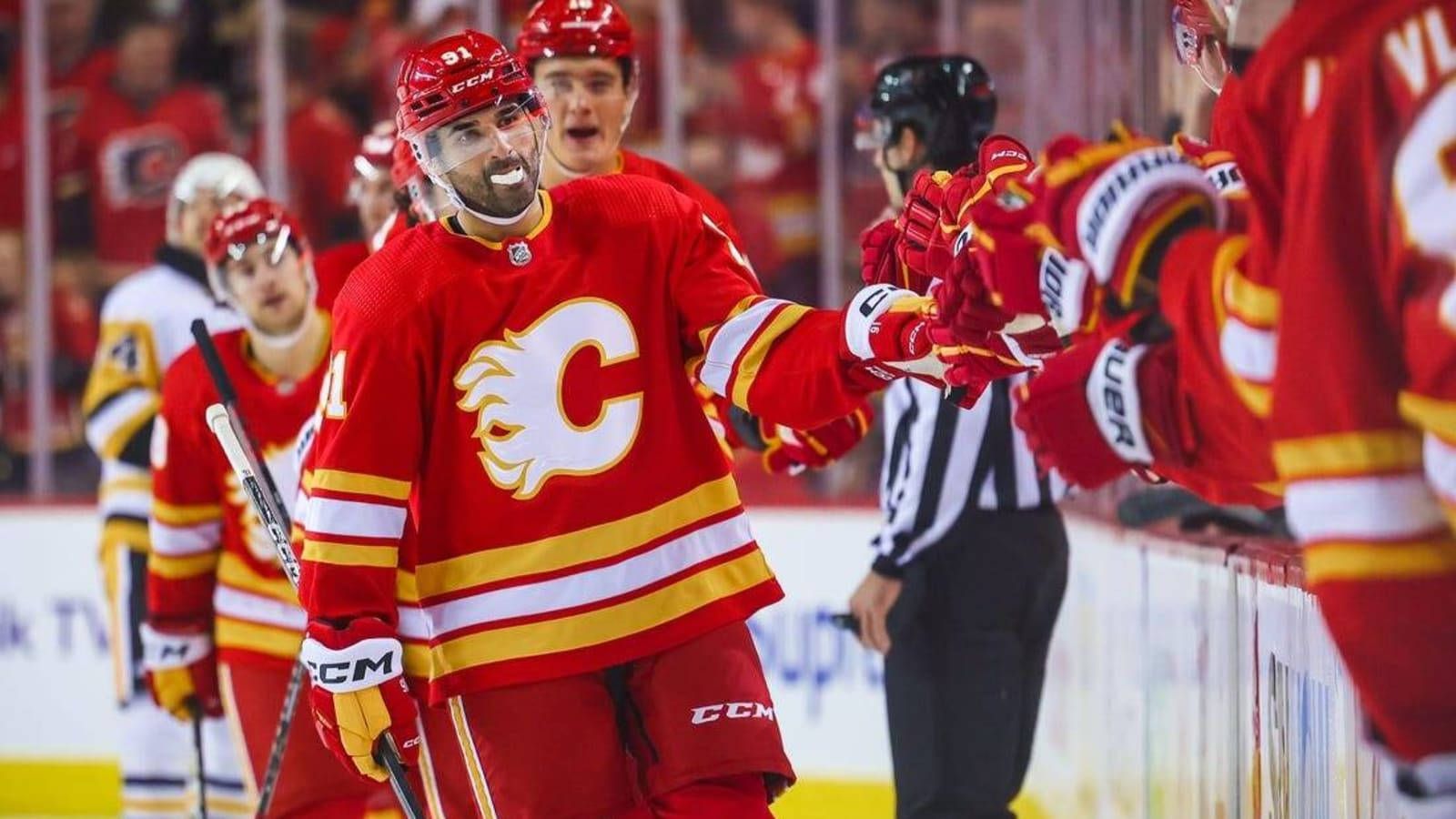 1600x900 Download Calgary Flames' Star Nazem Kadri in Action Wallpaper