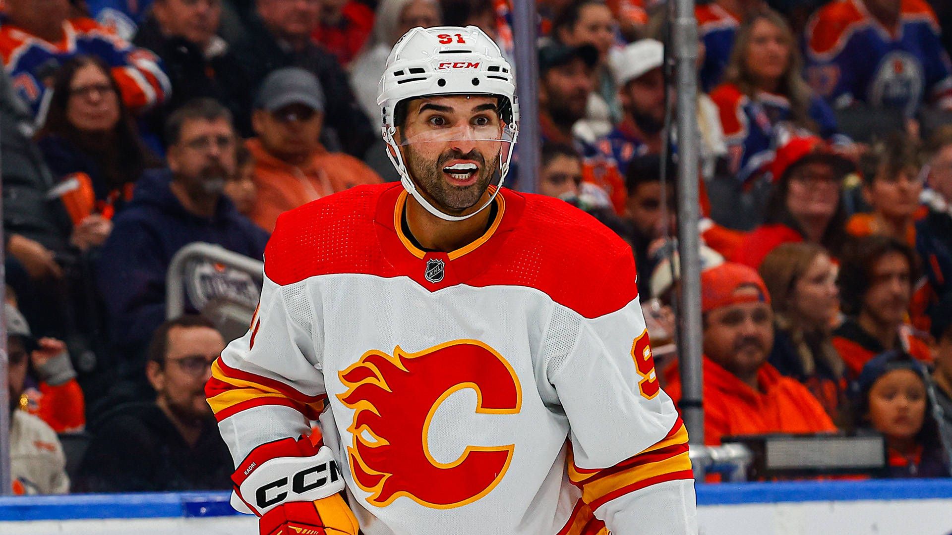 1920x1080 Download Nazem Kadri Calgary Flames Excited Wallpaper