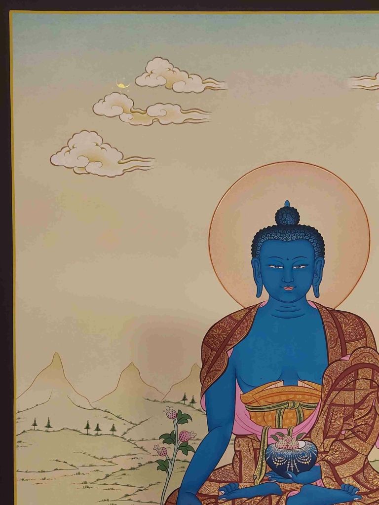 768x1024 Medicine Buddha in Karma Gadri style • Mandalas Life