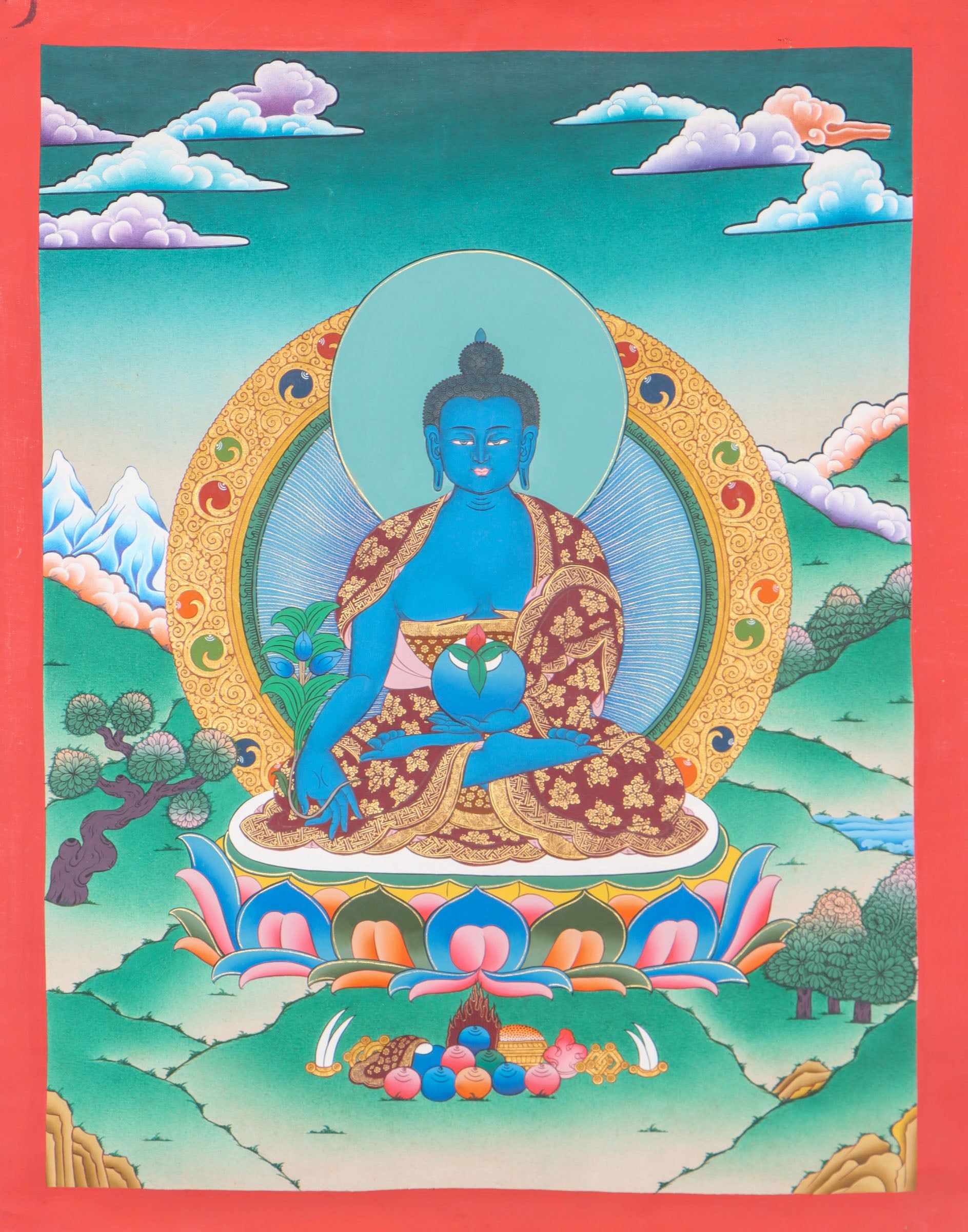 1887x2400 Medicine Buddha Thangka