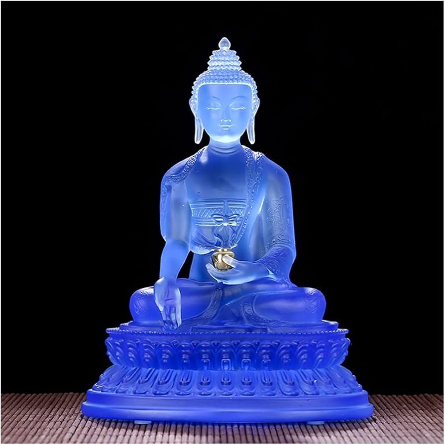 894x894 Buy Praying Buddha Statue Colored Glaze Buddha Statues, Medicine Buddha Statues, Meditating Sitting Thai Buddha Desktop Ornaments Feng Shui Gifts Meditation Peace Meditation Decor (Color : Blue) Online at Low Prices in India