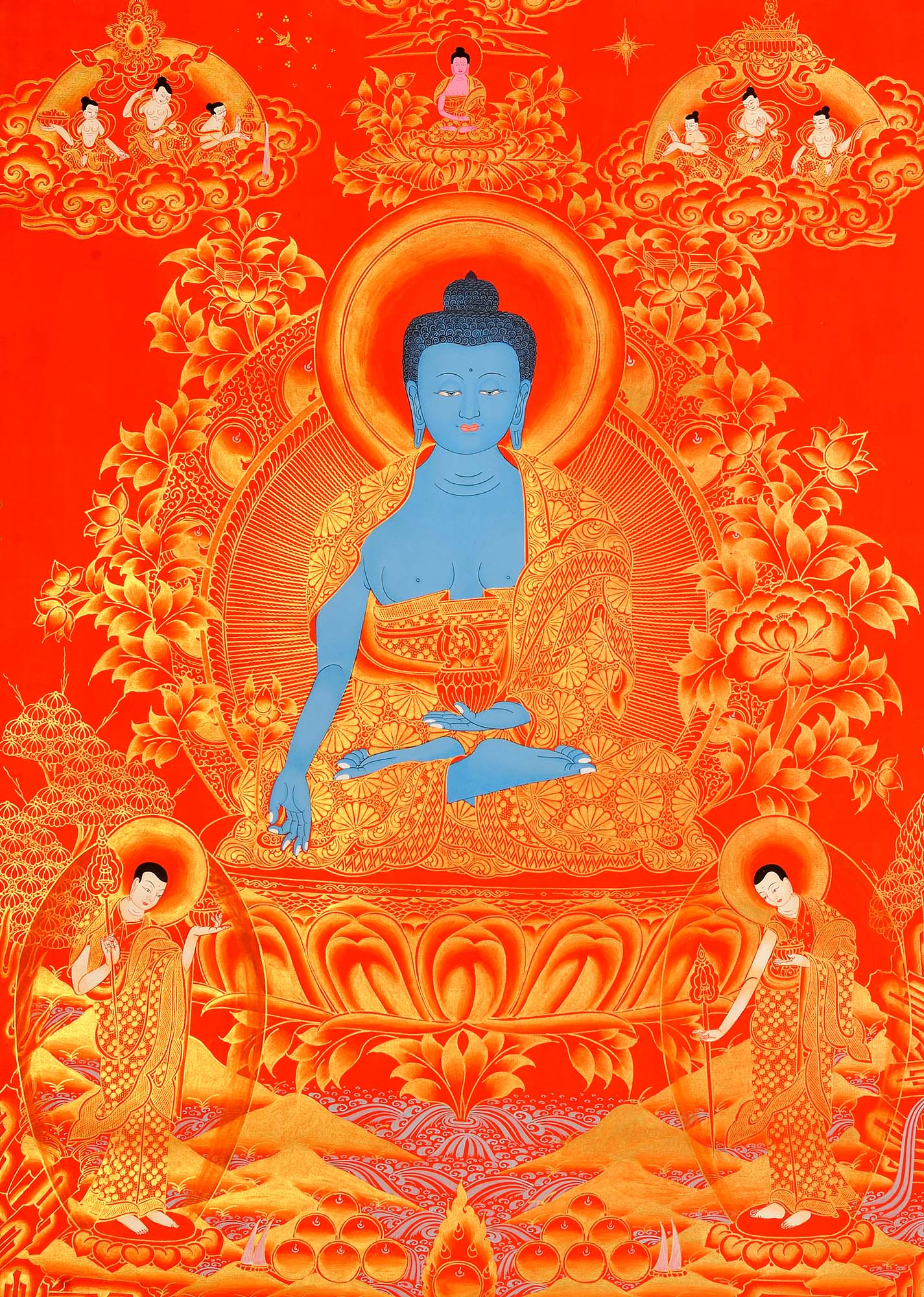 1425x2000 Tibetan Buddhist God Medicine Buddha. Exotic India Art