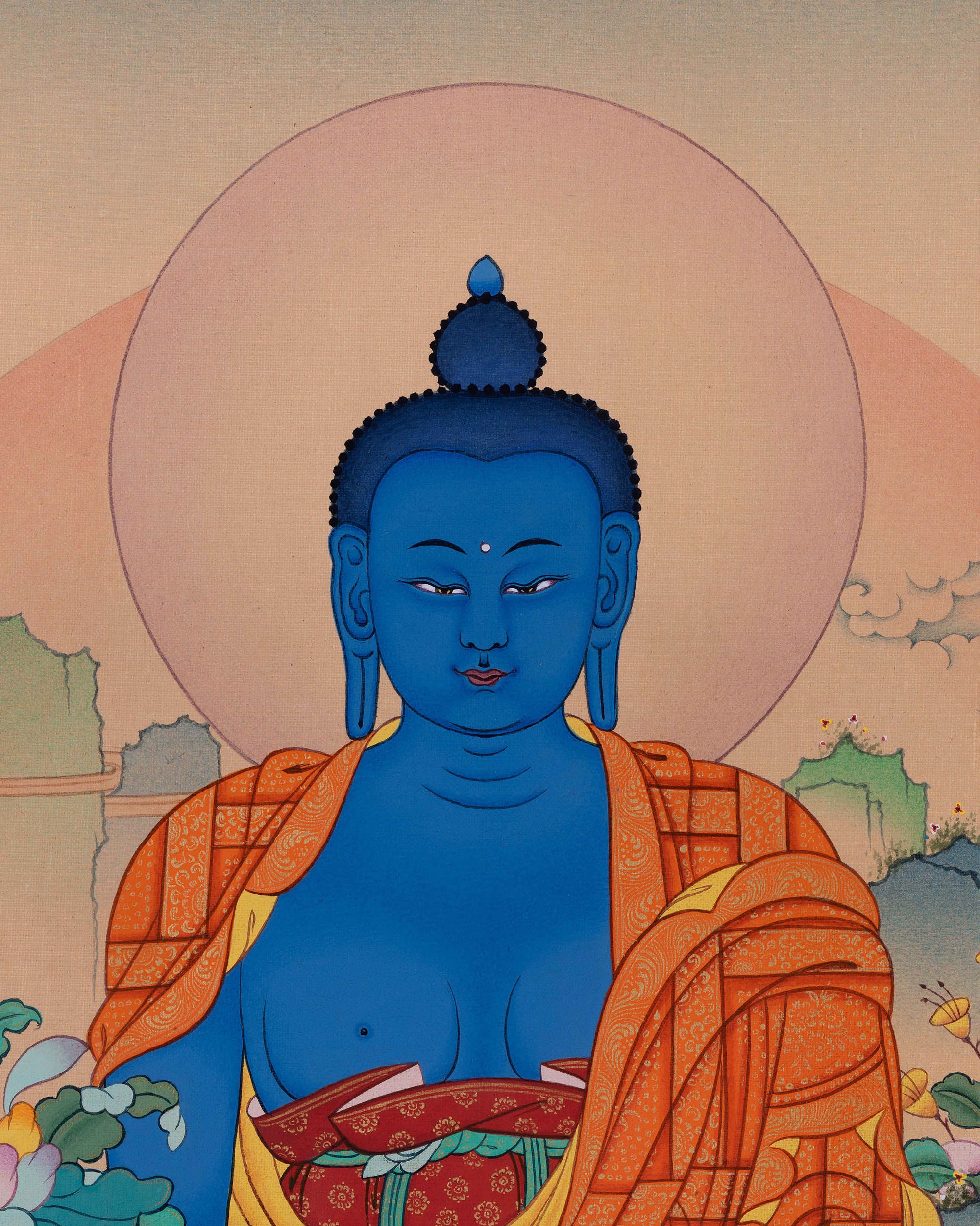 2000x2500 Medicine Buddha Thangka. Giclee Canvas Print