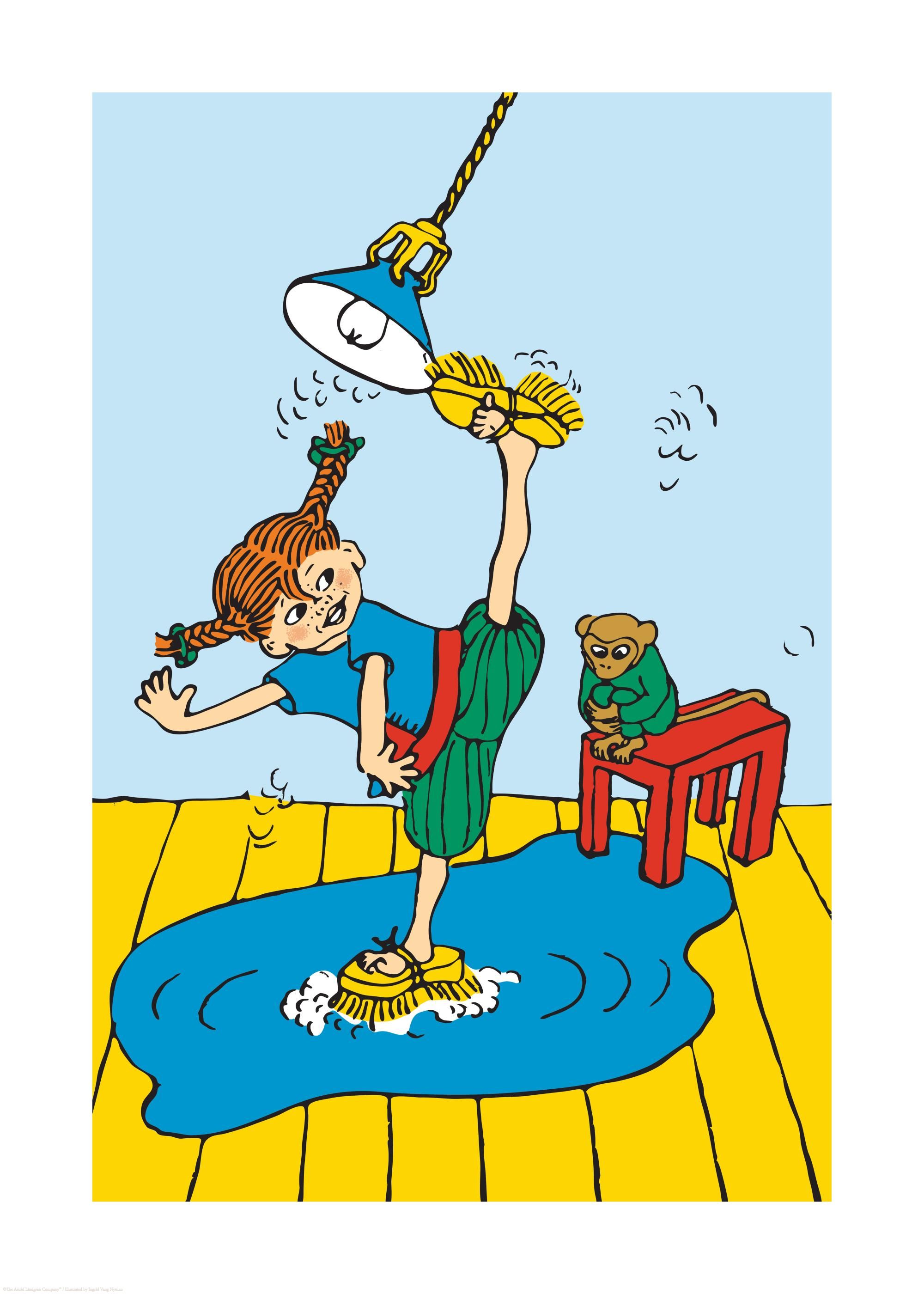 2000x2800 Pippi Longstocking Cleaning Print 20 x 28 in