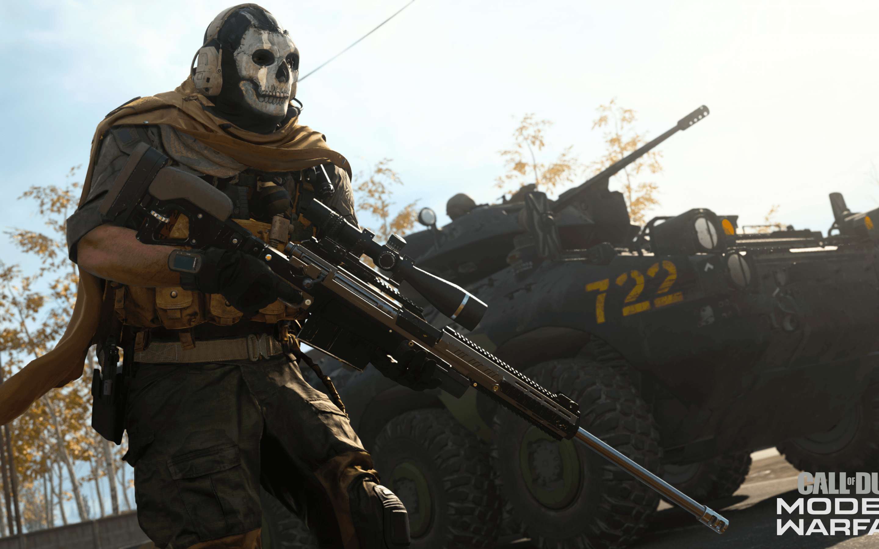2880x1800 Call of Duty: Modern Warfare Wallpaper 4K, Ghost, Sniper rifle