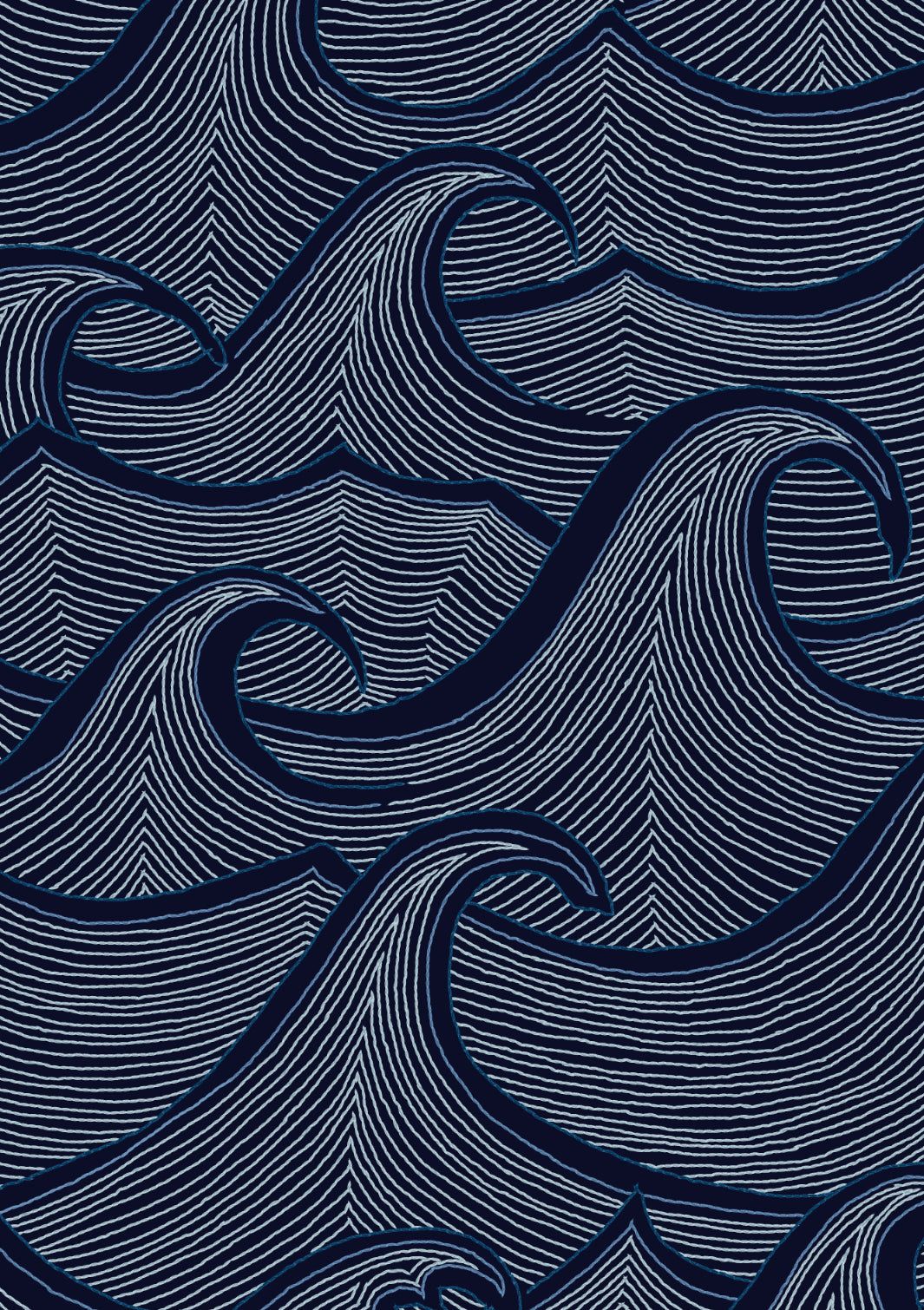 1065x1510 'Waves Two Tone' Wallpaper