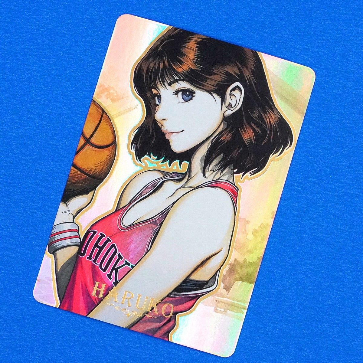 1200x1200 Slam Dunk Haruko Akagi Rainbow Foil Holographic Anime Character Figure Art Card