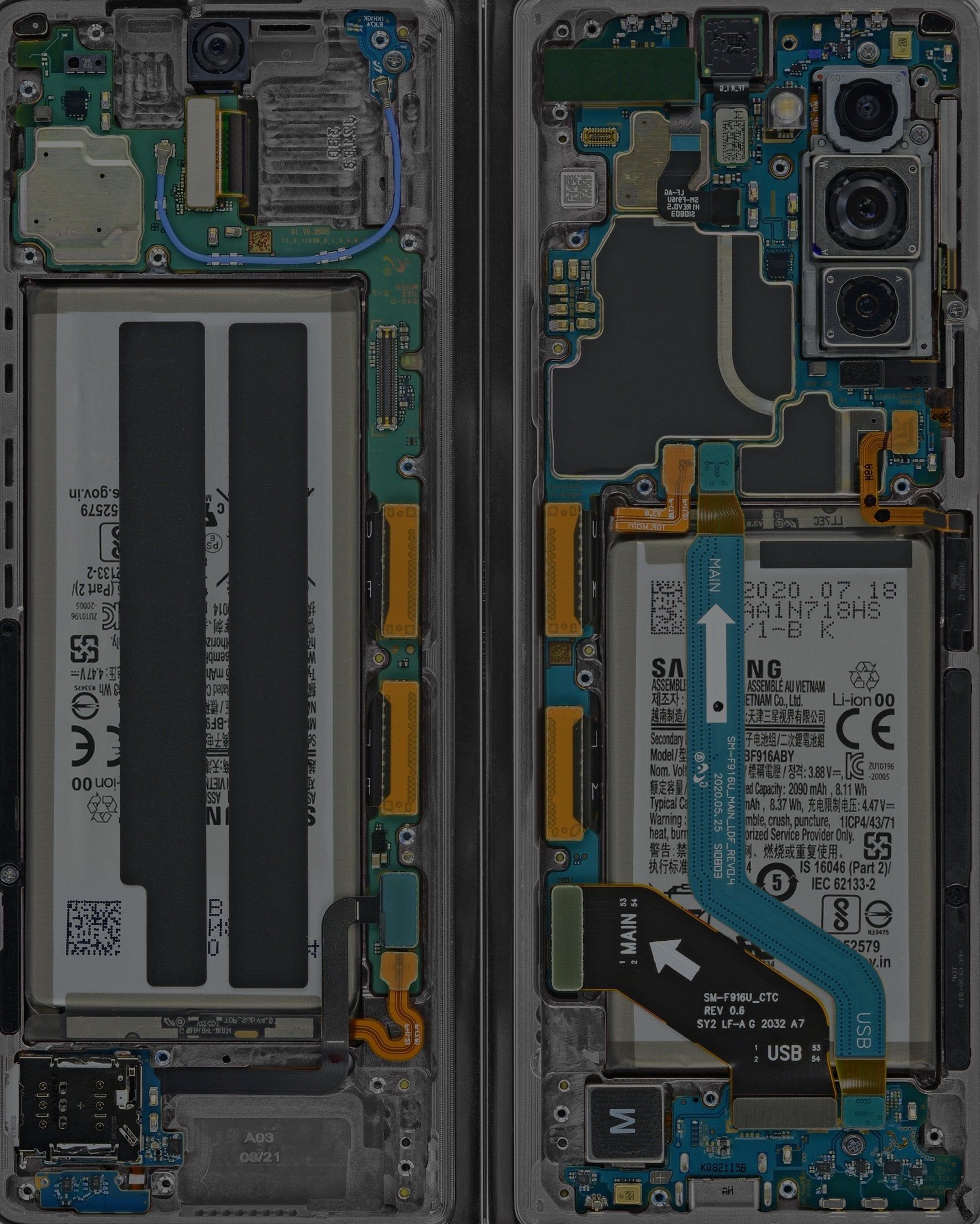1768x2208 Fold 6 Teardown X Ray Wallpaper