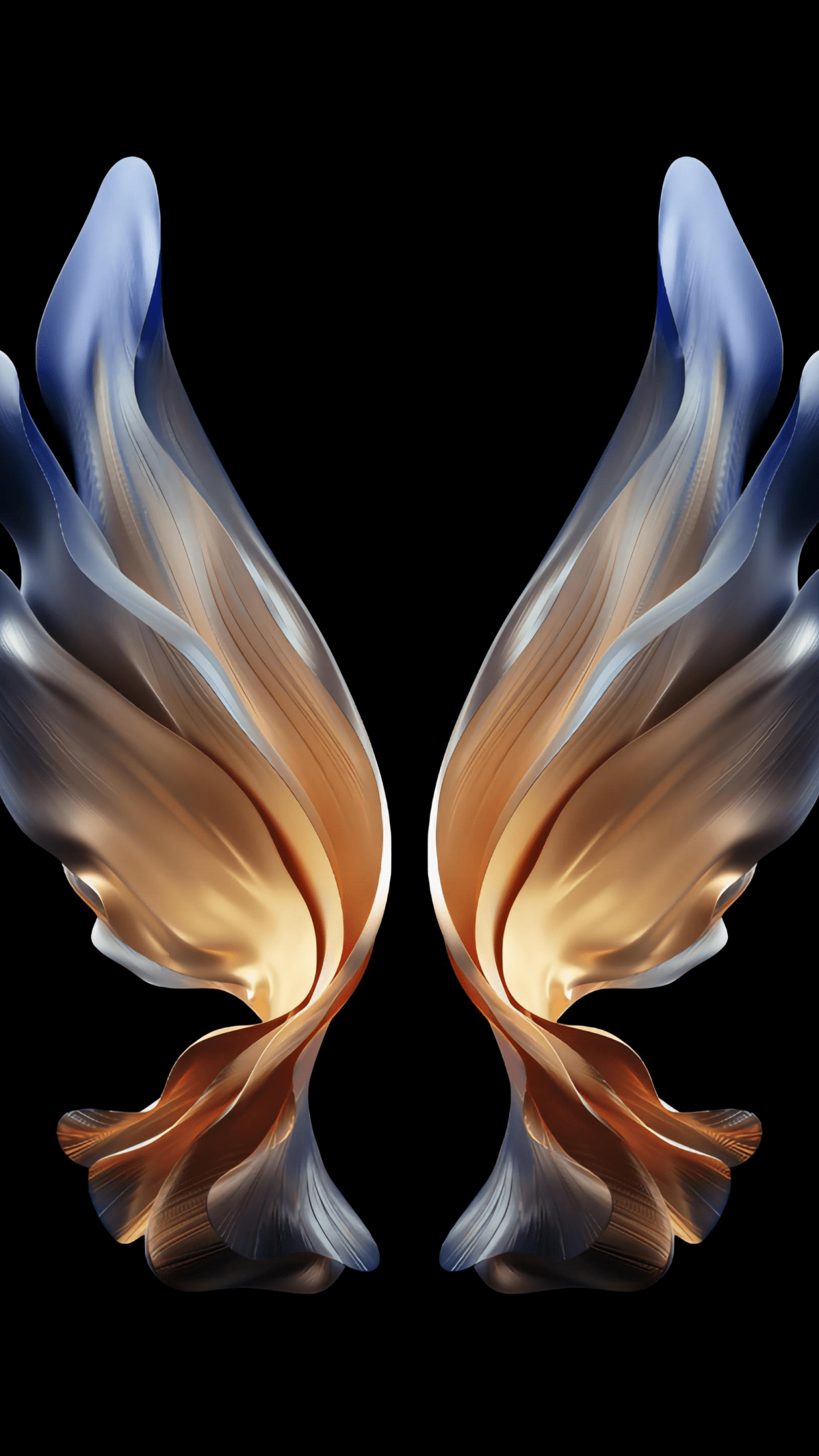1242x2208 Samsung Galaxy W22 Wallpaper 4K, AMOLED, Wings, Black background