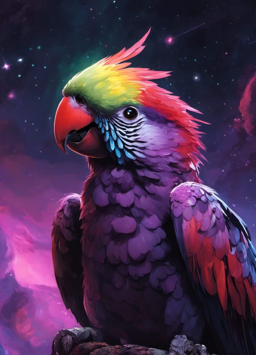 832x1152 Purple Parrot