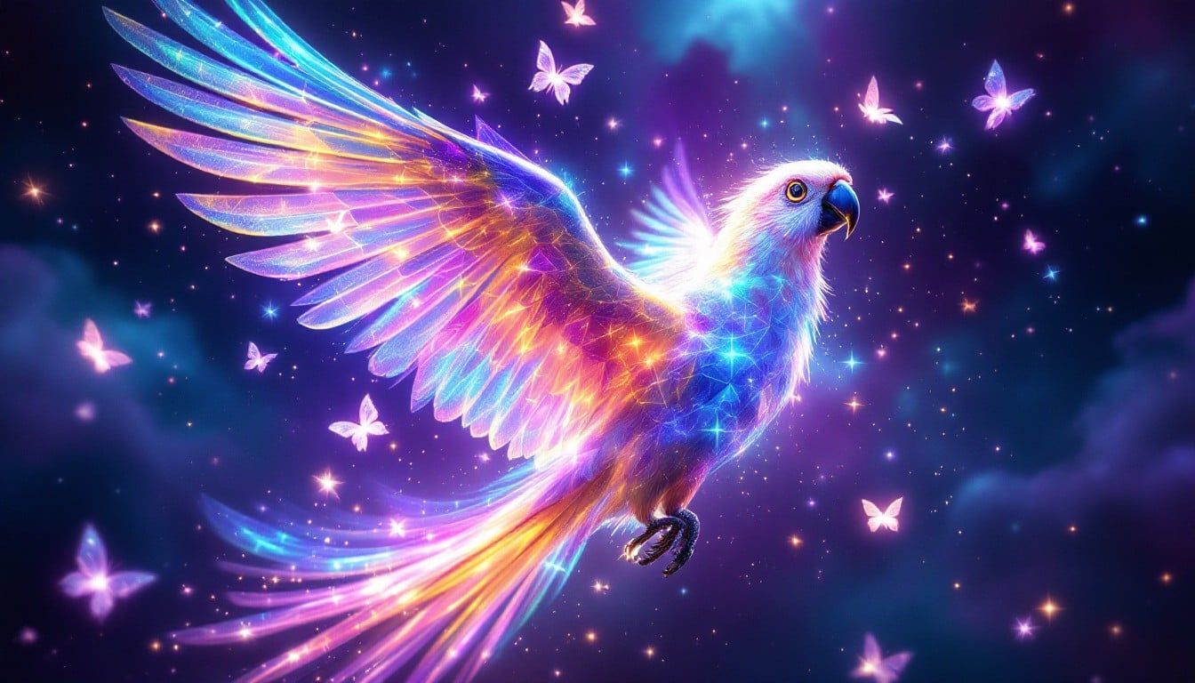1344x768 Free Magical Crystal Parrot Image, Magical, Crystal