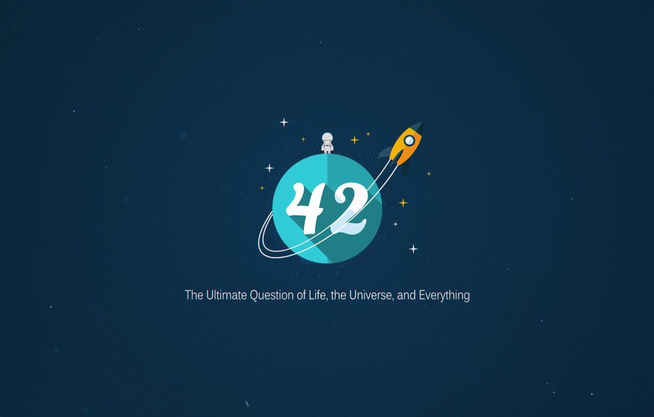 1332x850 Wallpaper fiction, movie, Hitchhiker's guide to the galaxy, The answer to the ultimate question of life the universe and image for desktop, section минимализм