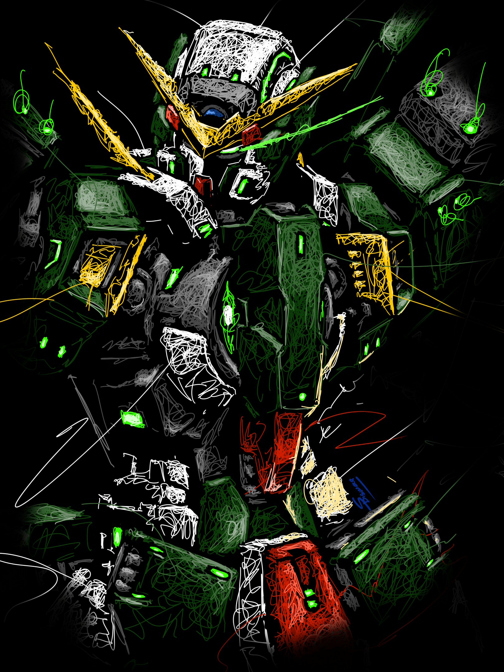 1620x2160 Gundam dynames scribble. Im thinking of doing a series of all the 00 season 1 bois. Who should i do next ? Link in comments