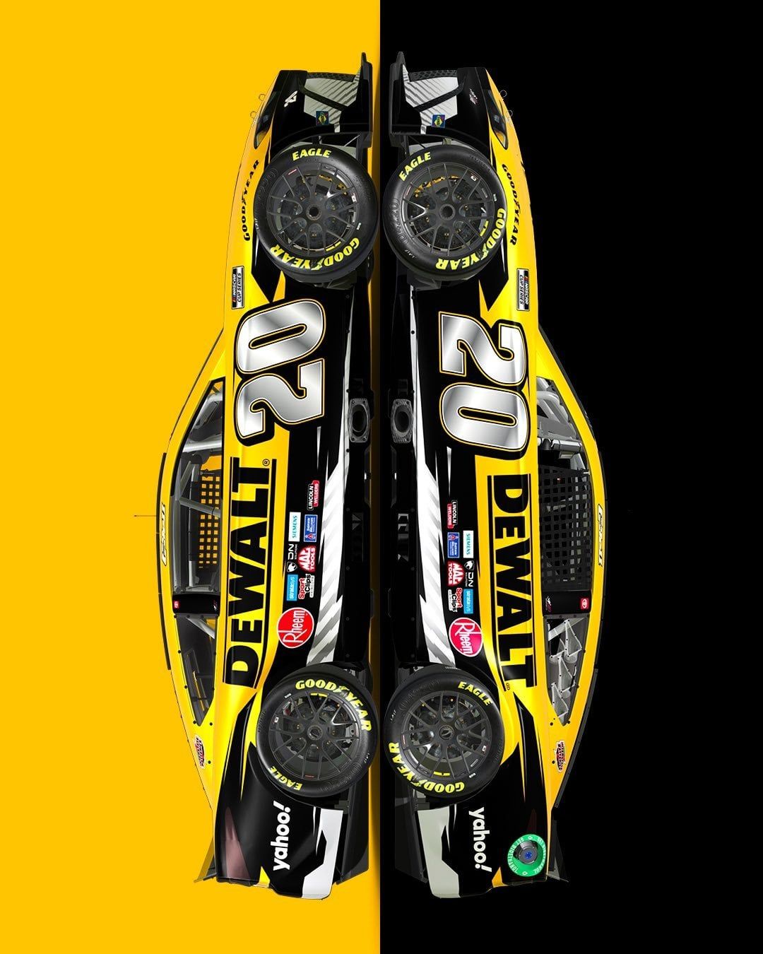 1080x1350 Christopher Bell's 2024 Dewalt Paint Scheme and schedule