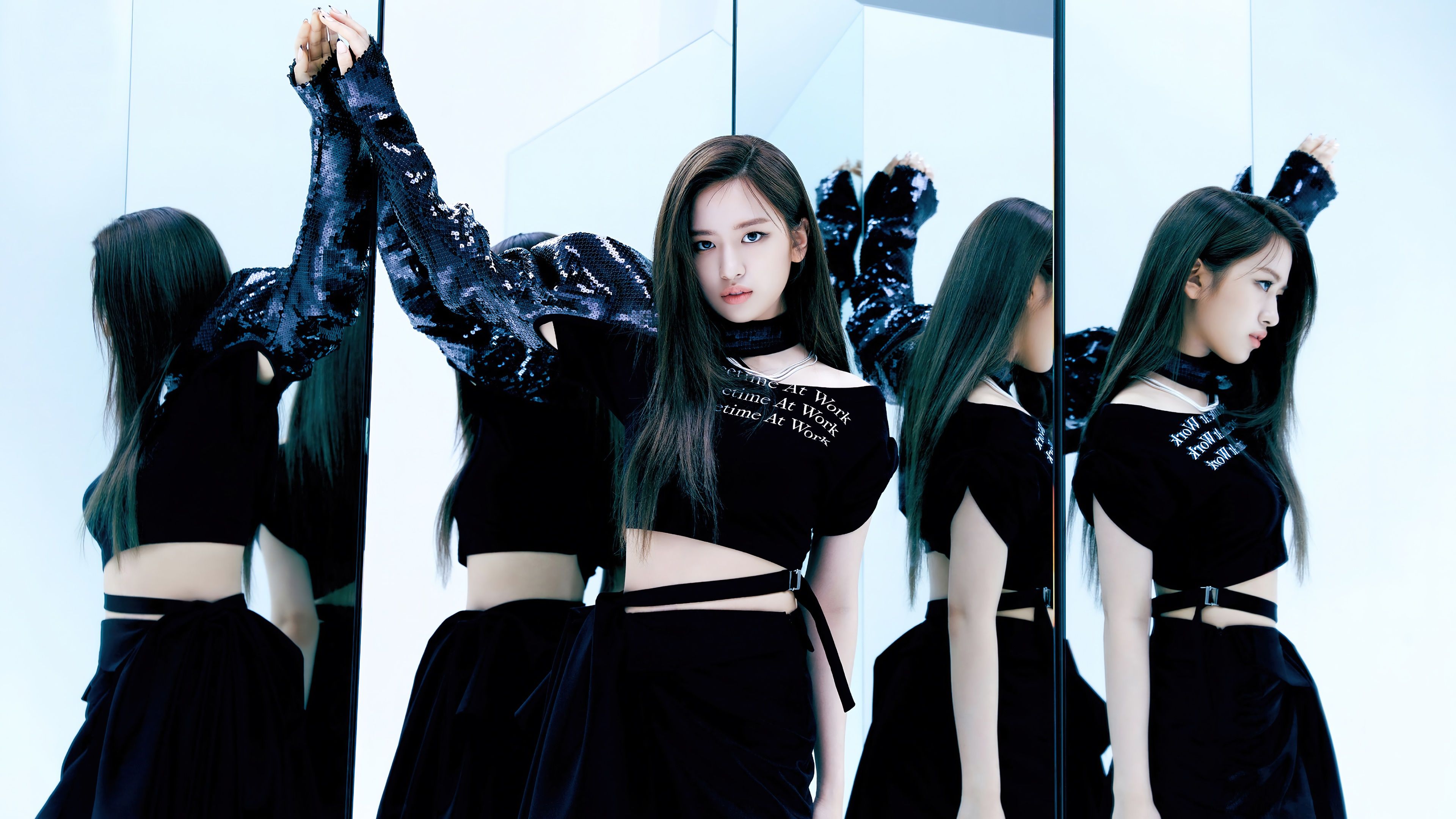 3840x2160 An Yujin Wallpaper 4K, IVE (K Pop), Black Dress